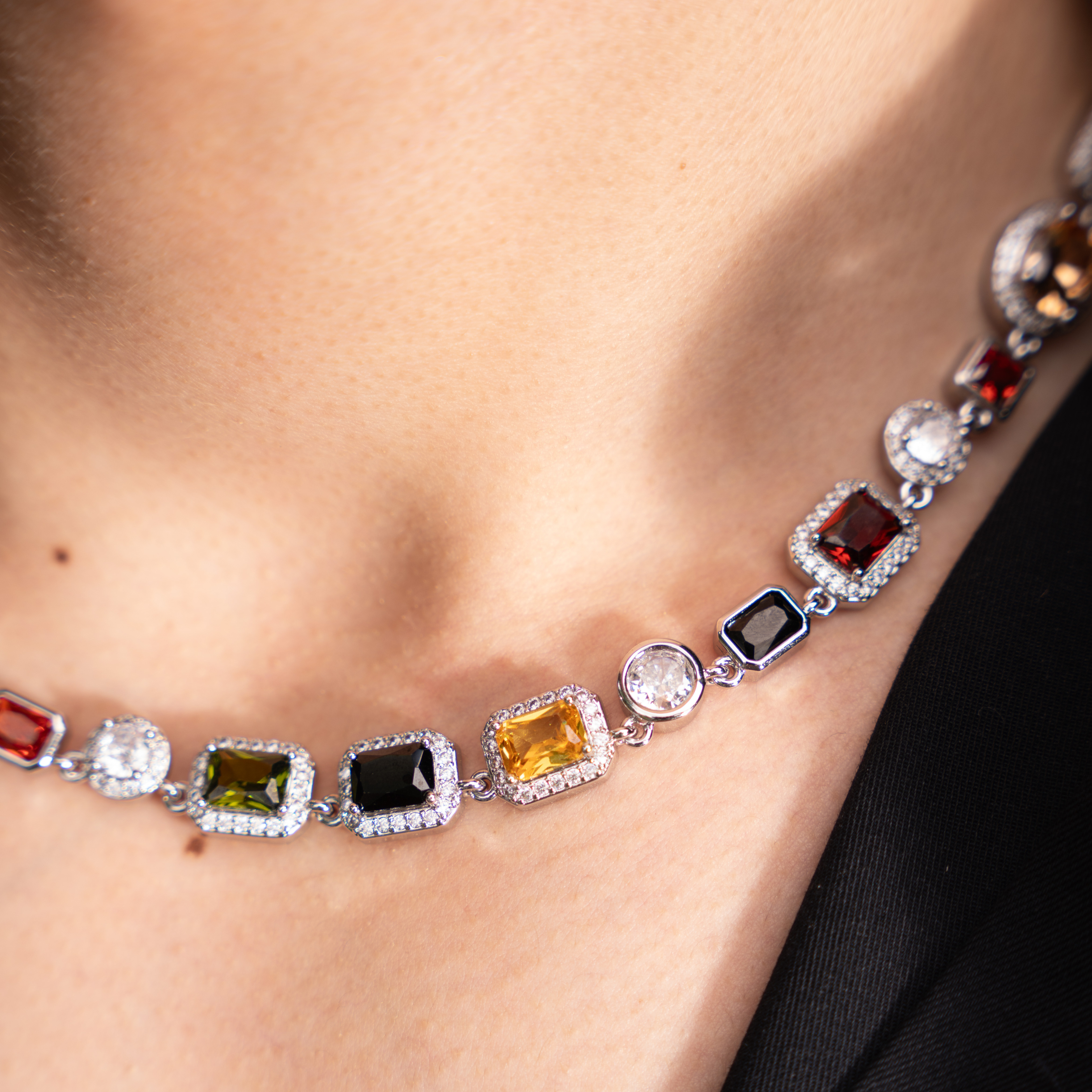 Gemstone Ketting (Zilver)