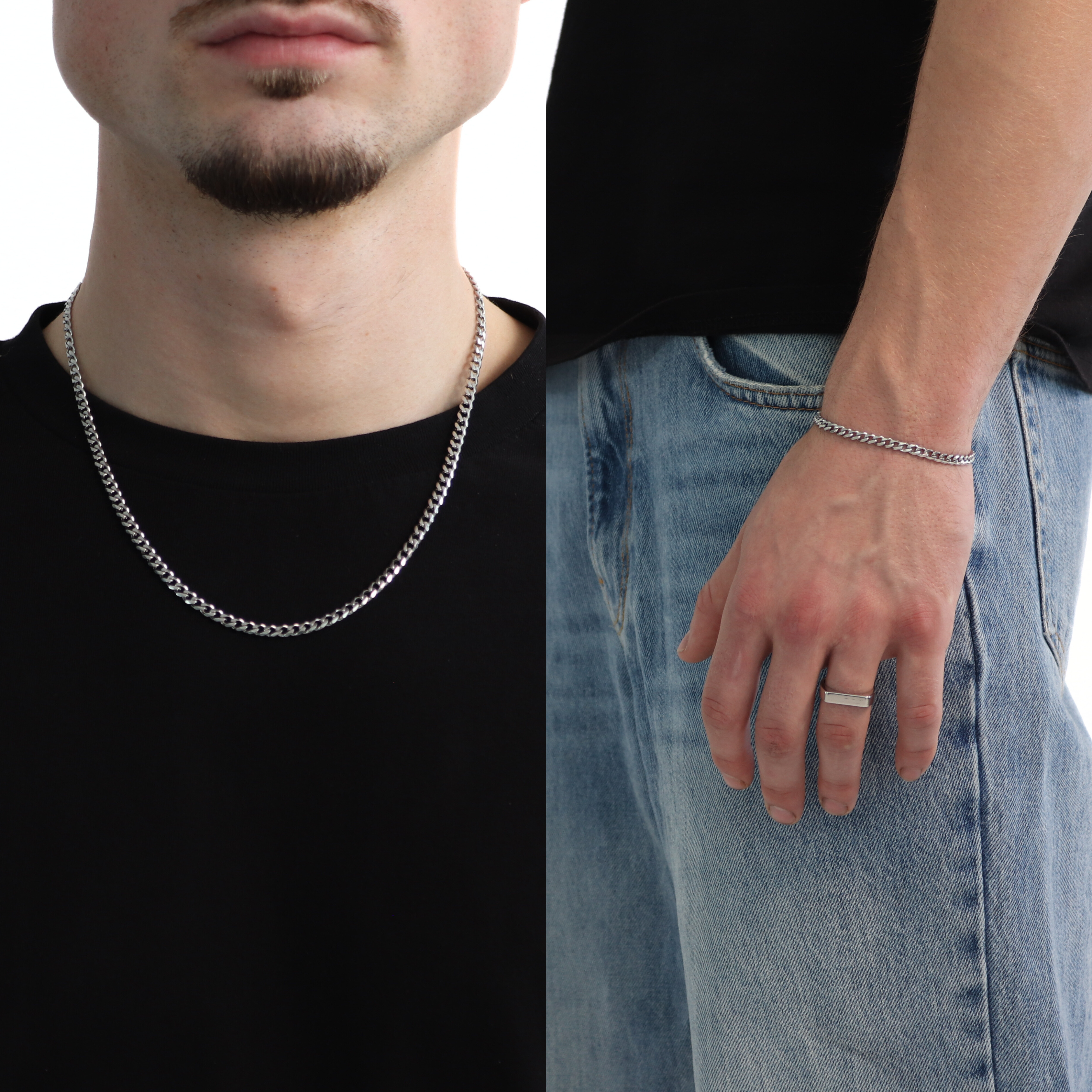 BUNDLE CUBAN 4MM (Zilver)