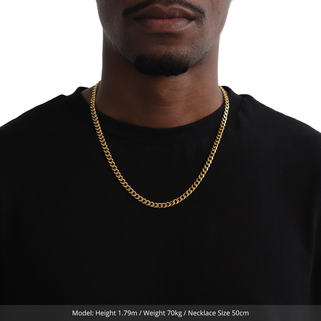 Classic Cuban Ketting 5mm (Goud)
