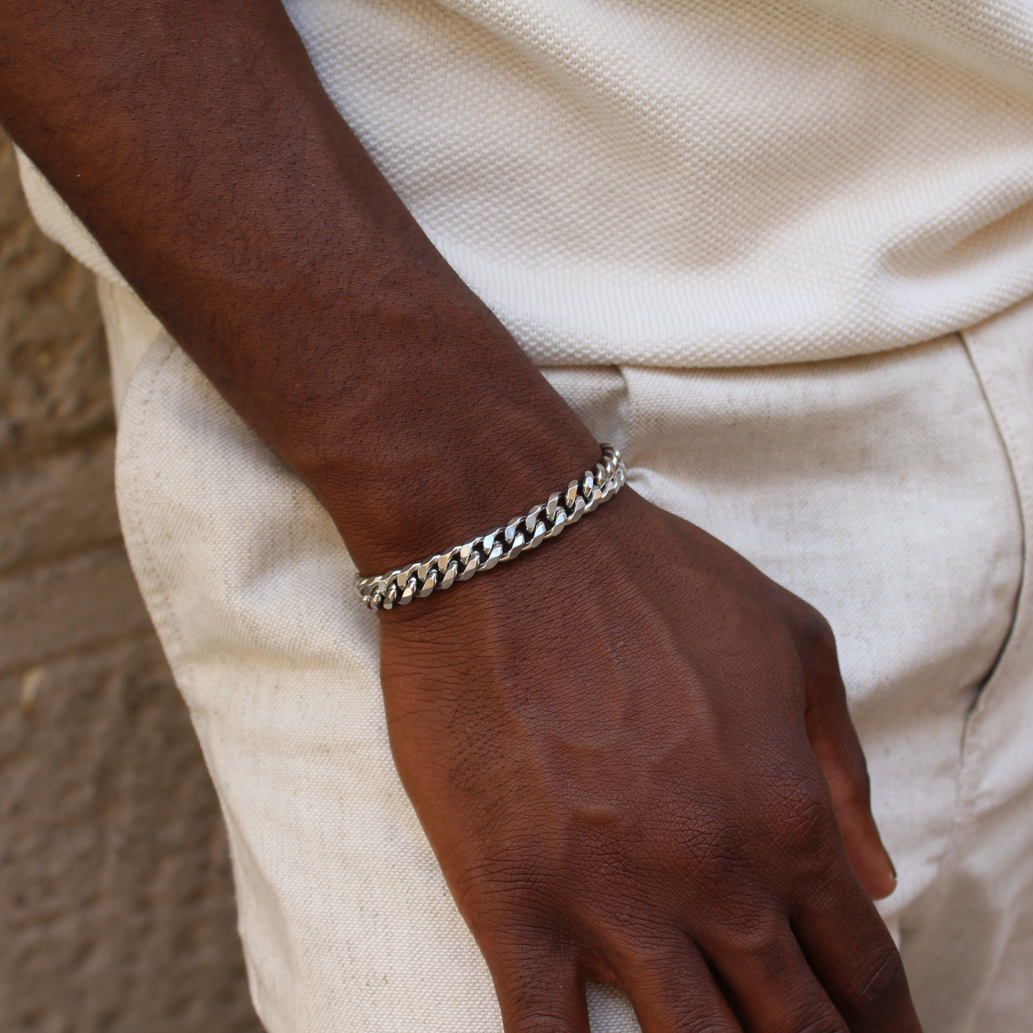 Classic Cuban Armband 8mm (Zilver)