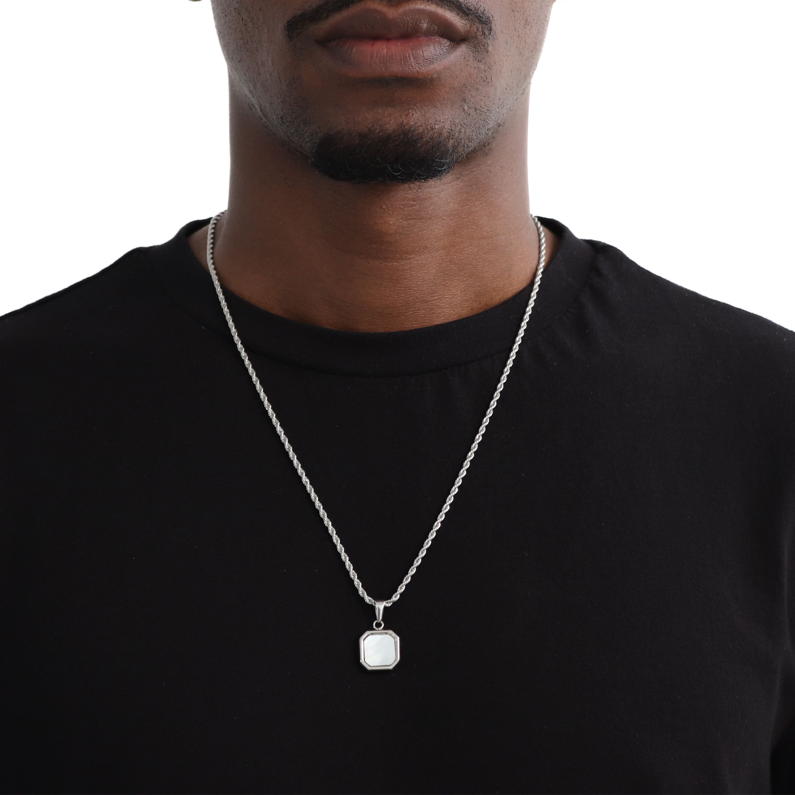 Stone Moon Hanger + Ketting (Zilver)