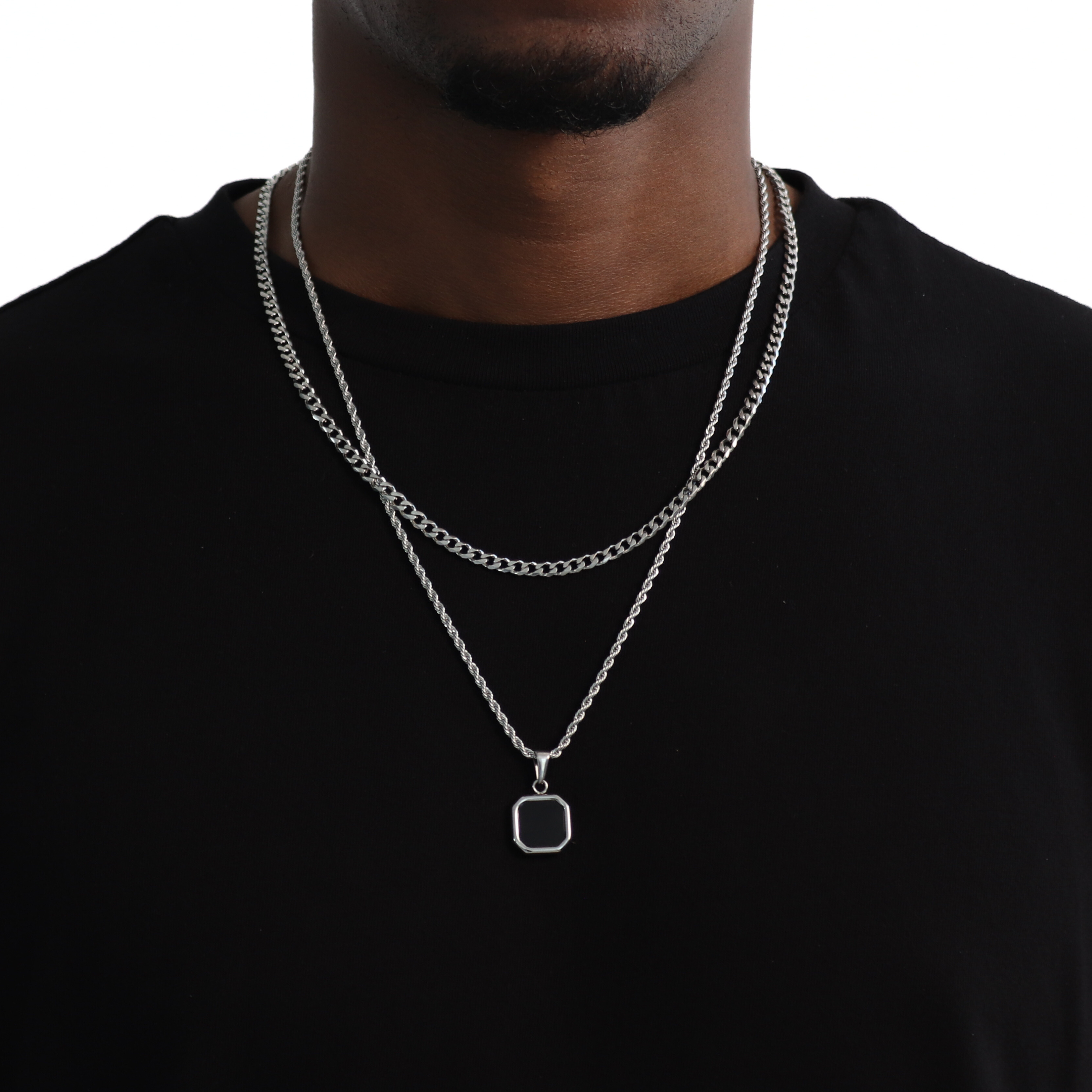 Zwarte Steen Set (Zilver)