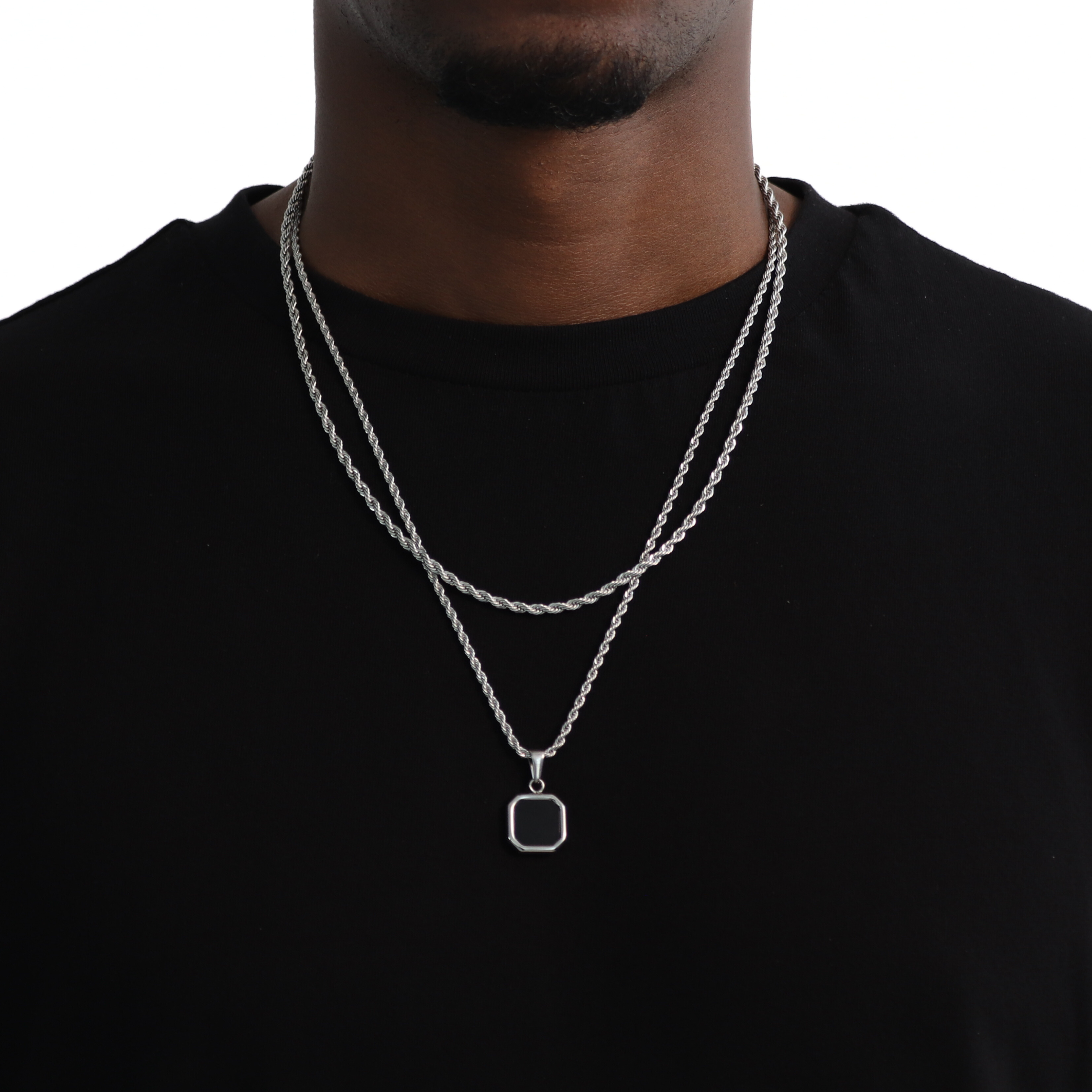 Zwarte Steen Set (Zilver)