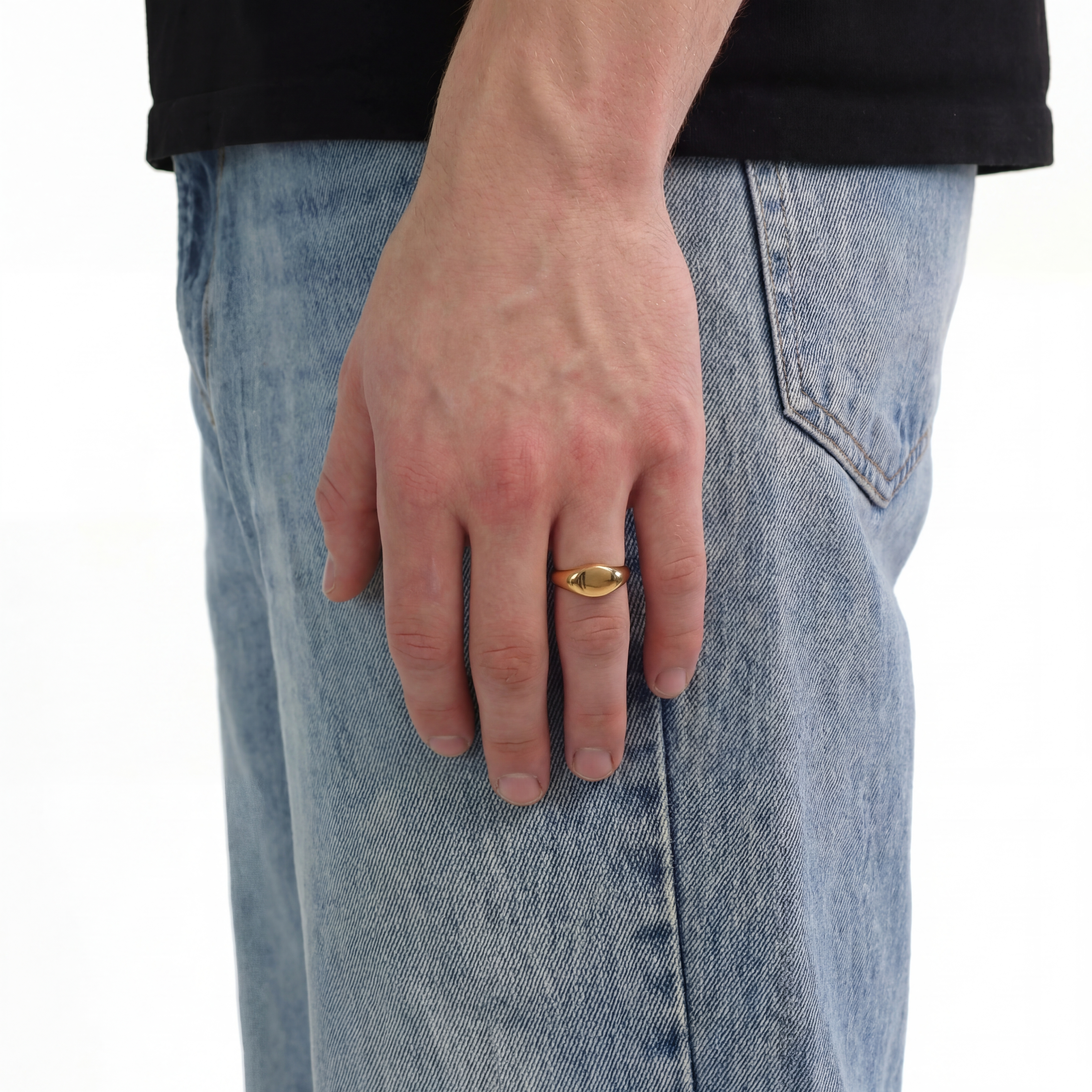 Classic Rounded Signet Ring (Goud)