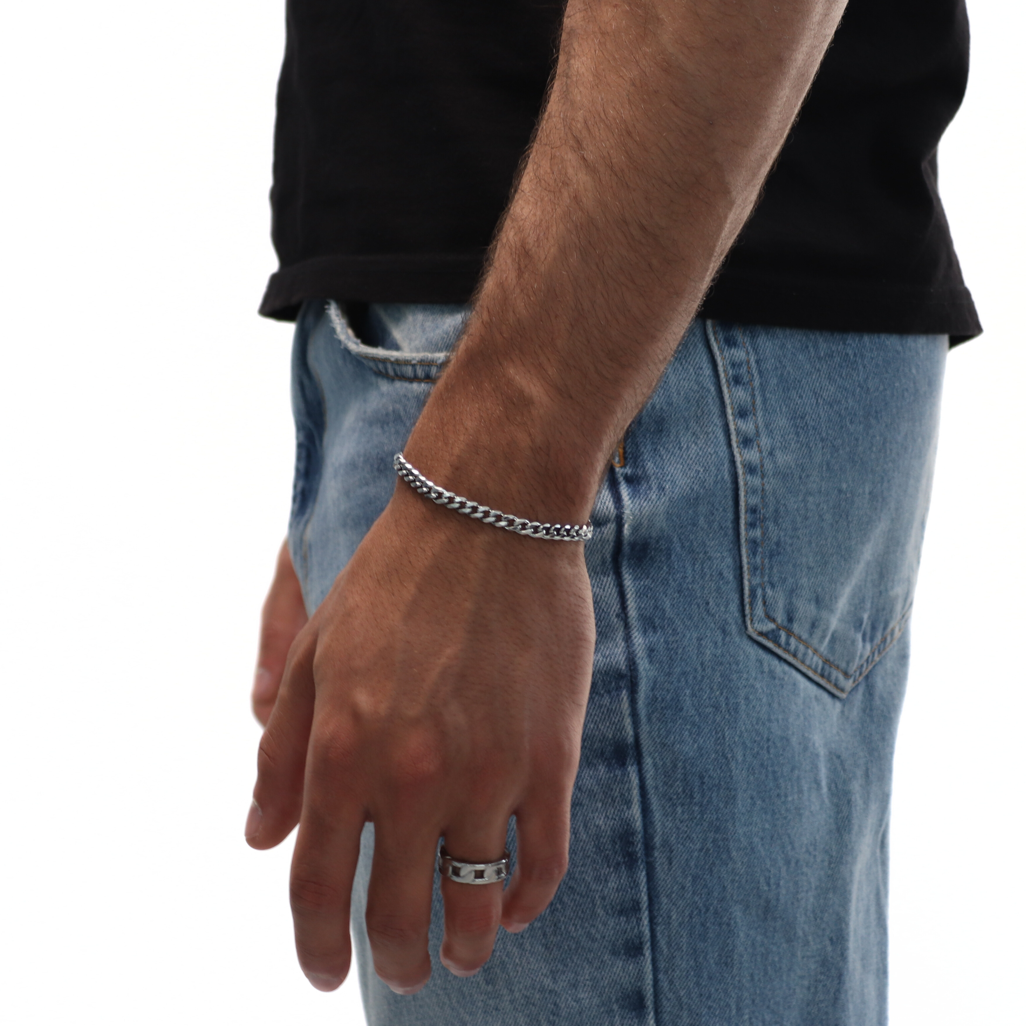 Classic Cuban Armband 5mm (Zilver)