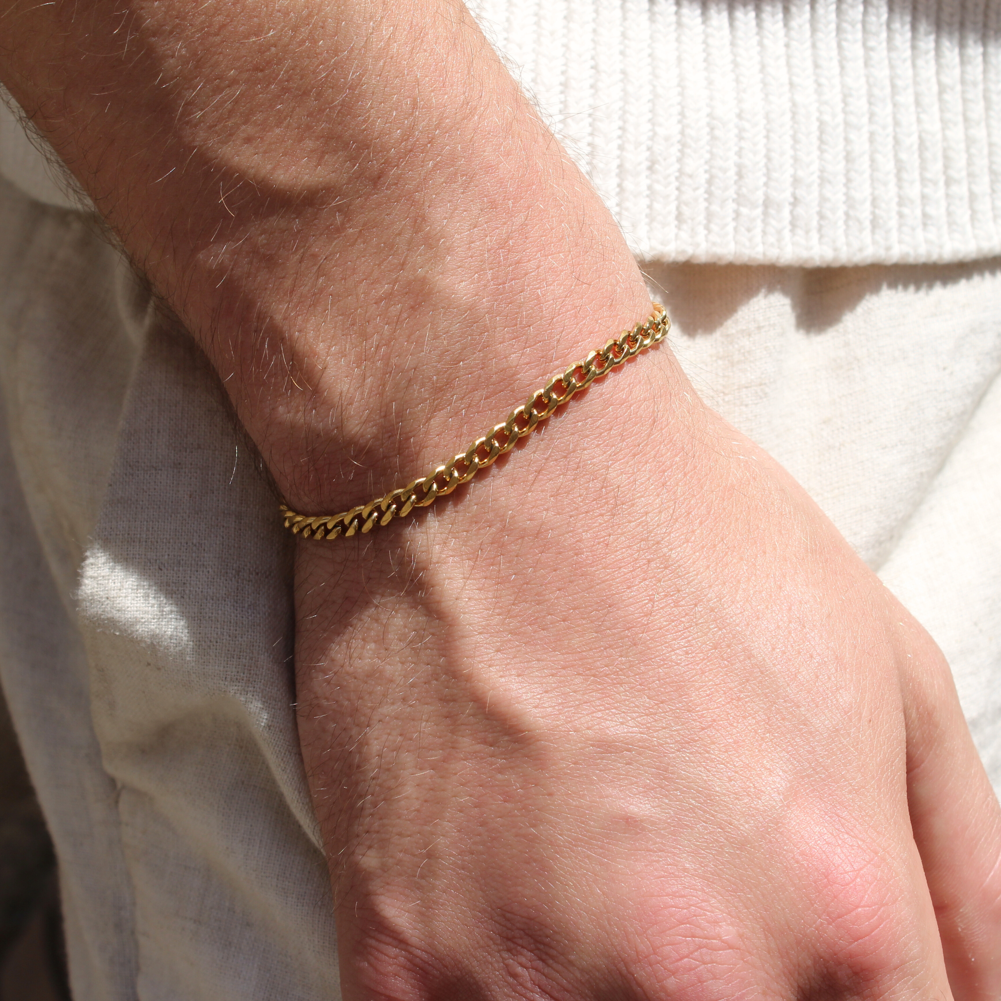 Classic Cuban Armband 4mm (Goud)