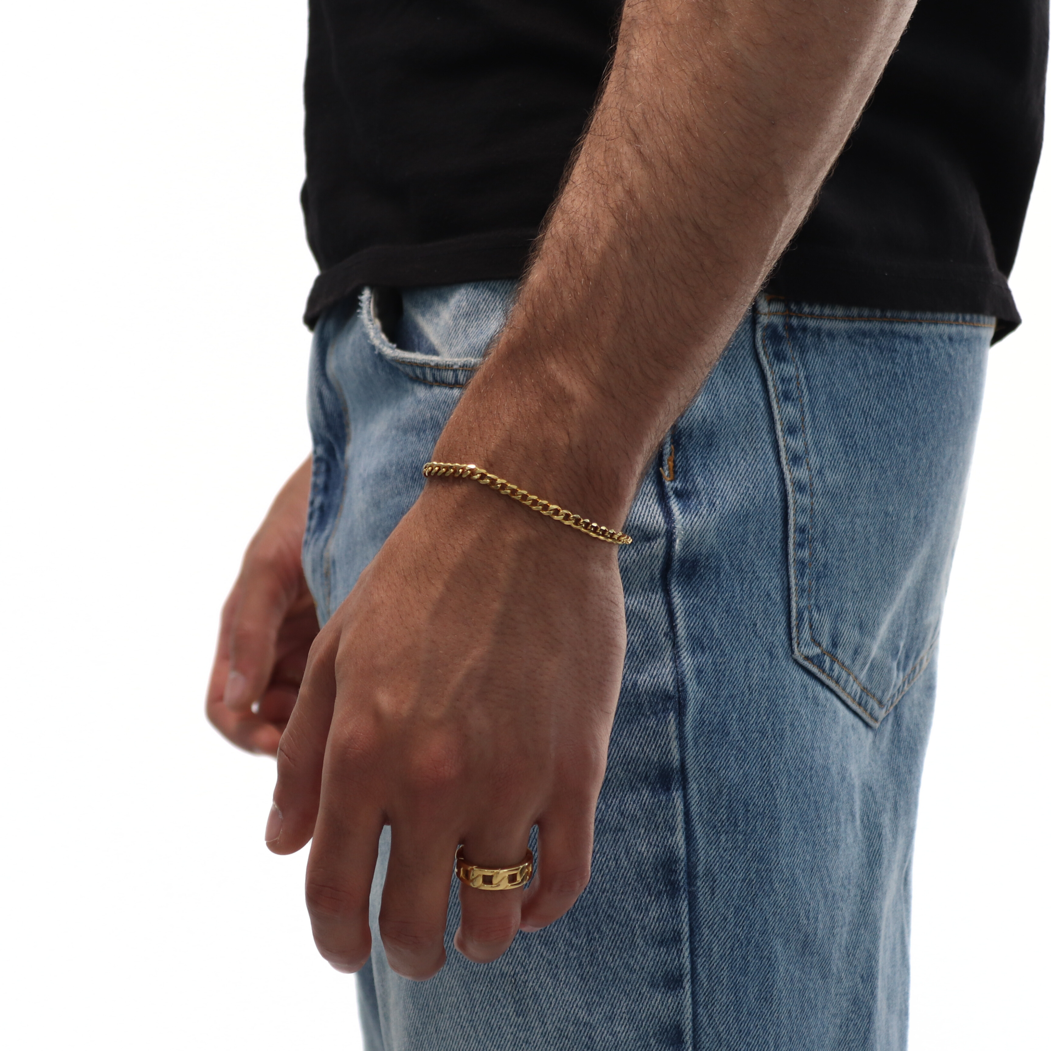 Classic Cuban Armband 4mm (Goud)