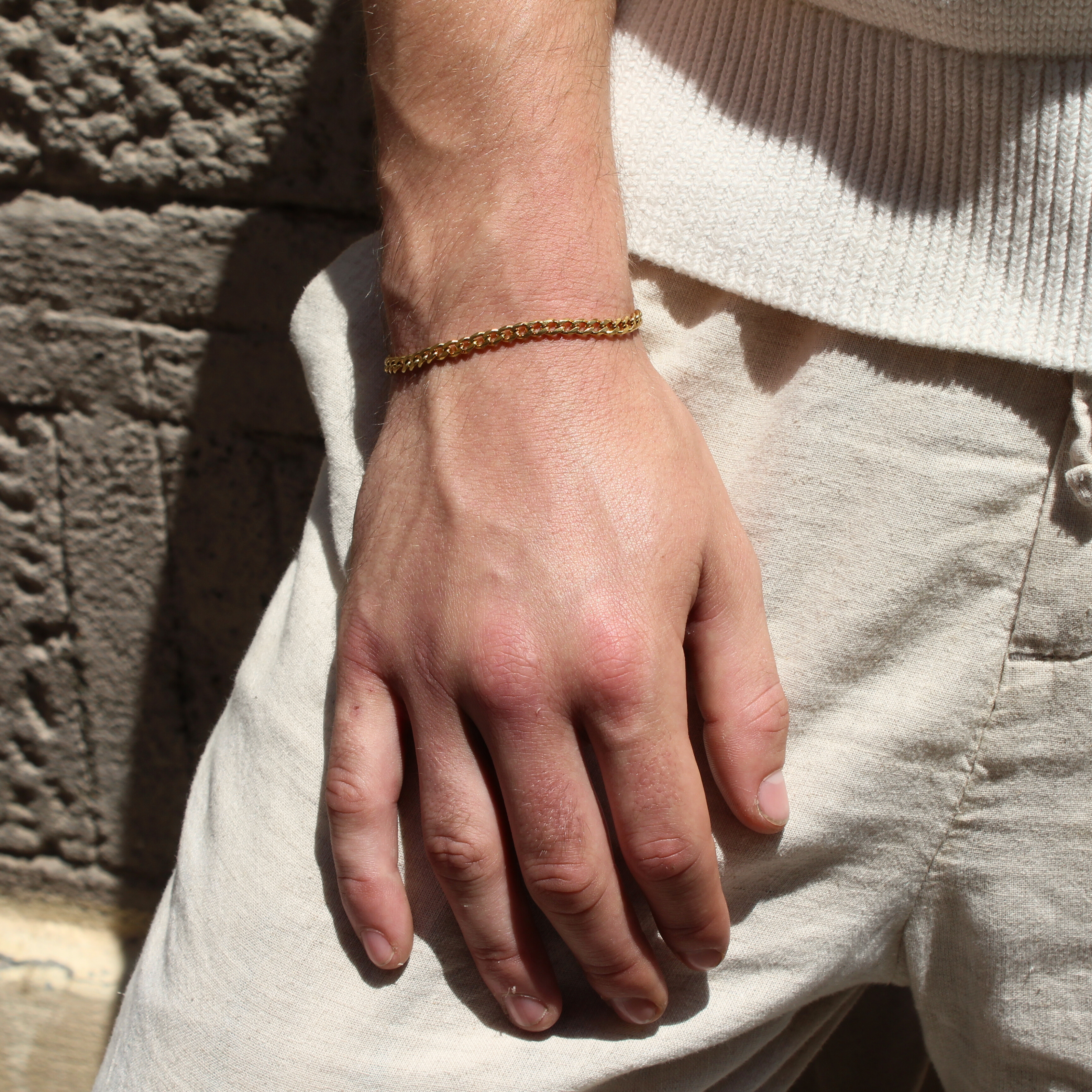 Classic Cuban Armband 4mm (Goud)