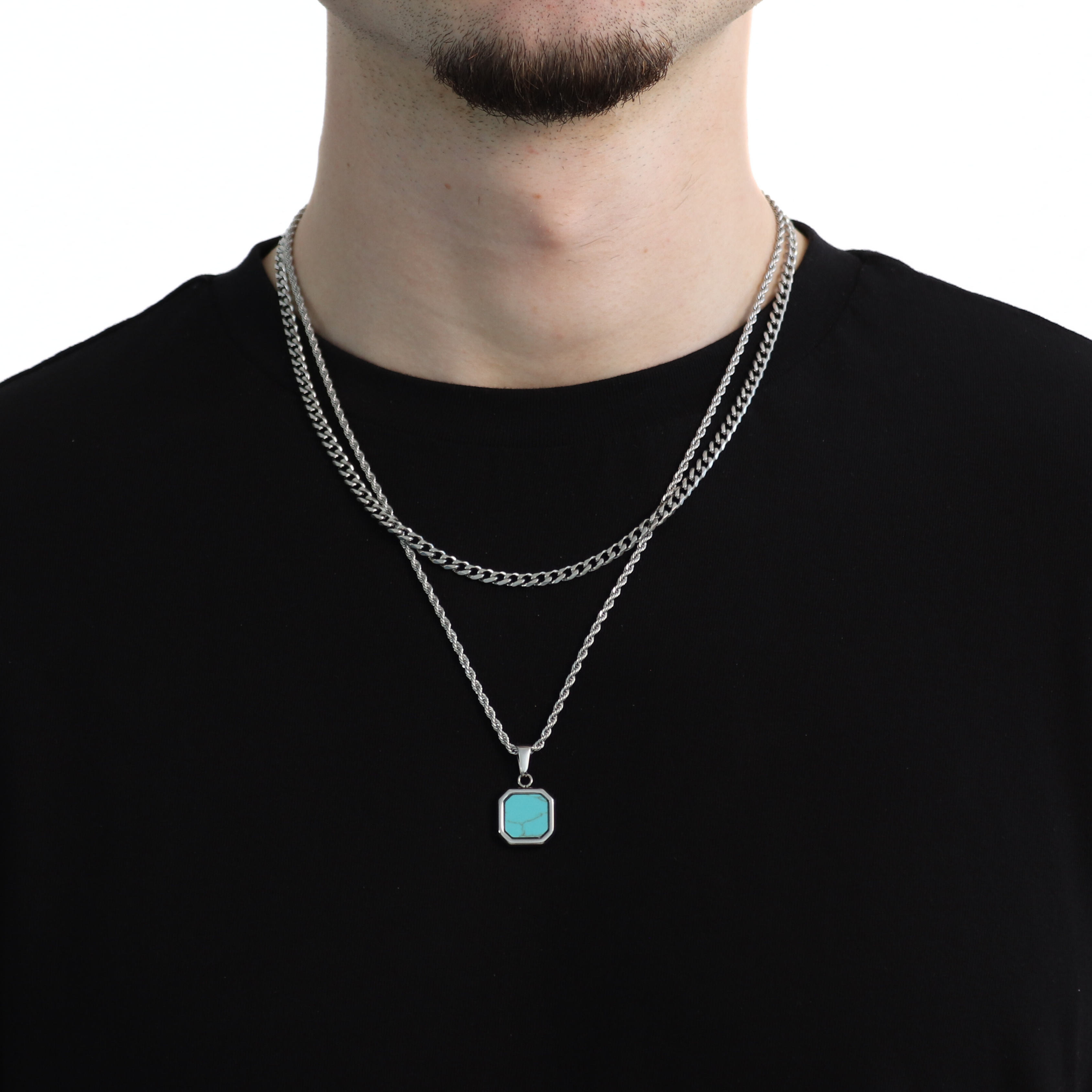 Turquoise Stone Set (Zilver)