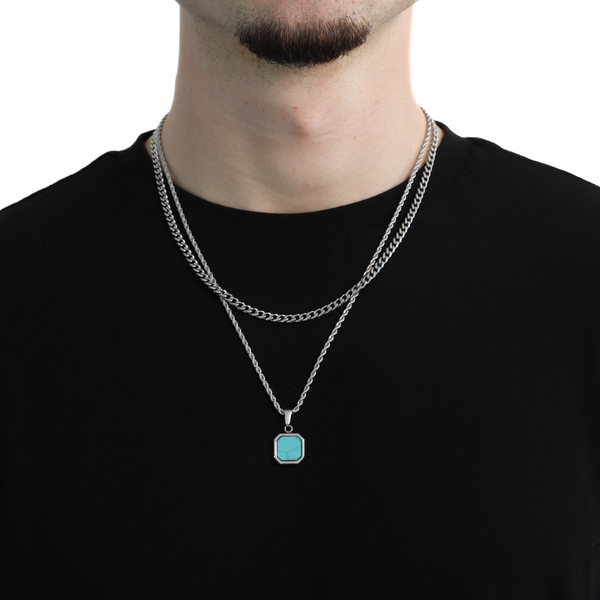 Turquoise Stone Set (Zilver)