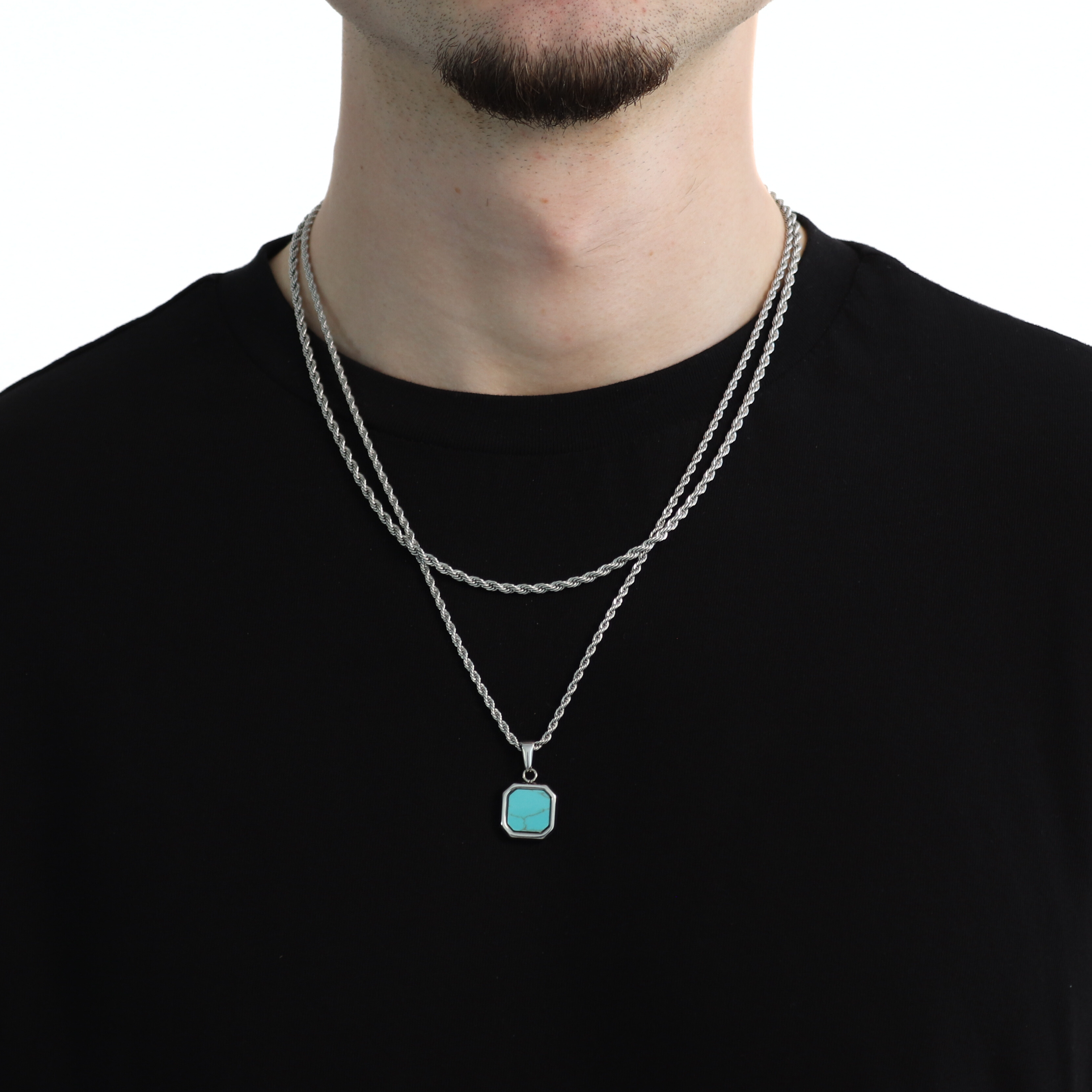 Turquoise Stone Set (Zilver)