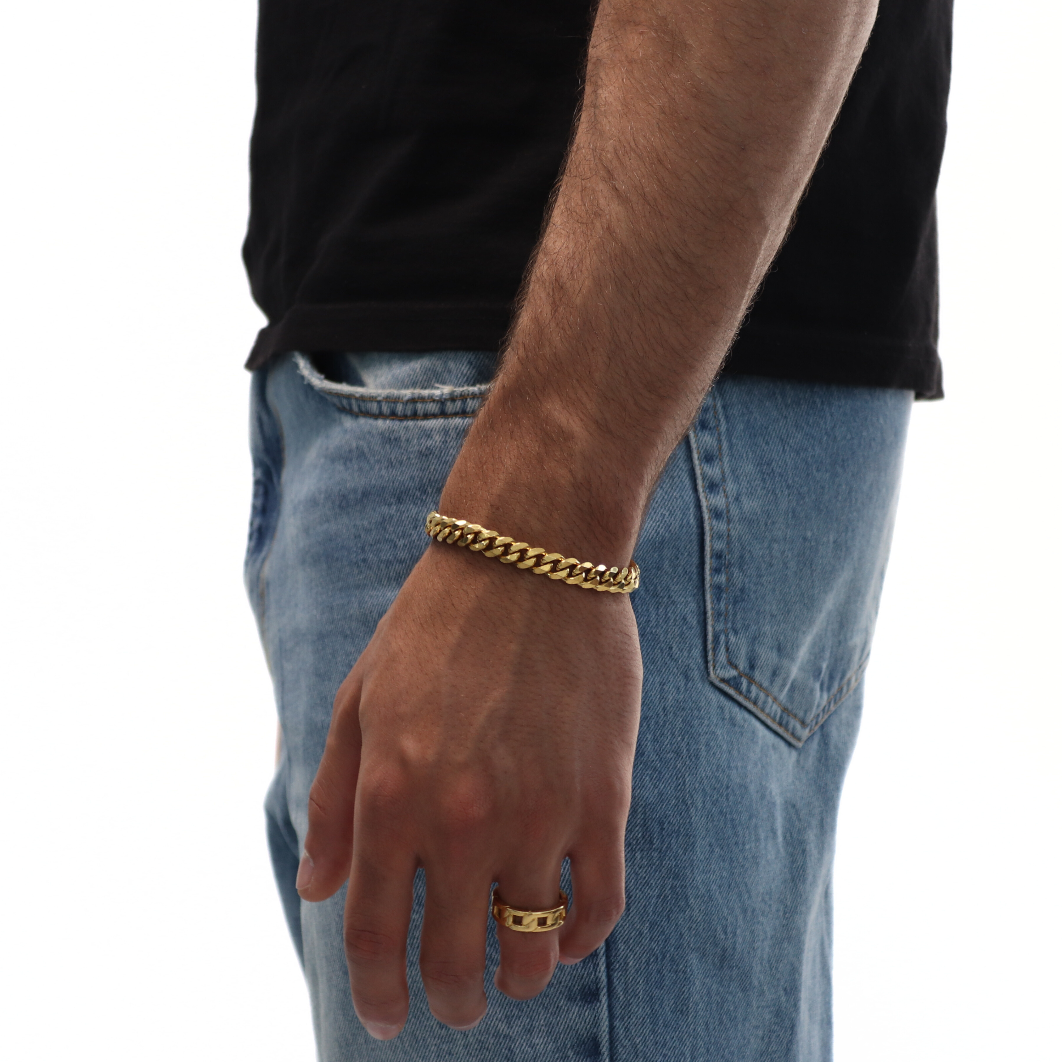Classic Cuban Armband 8mm (Goud)