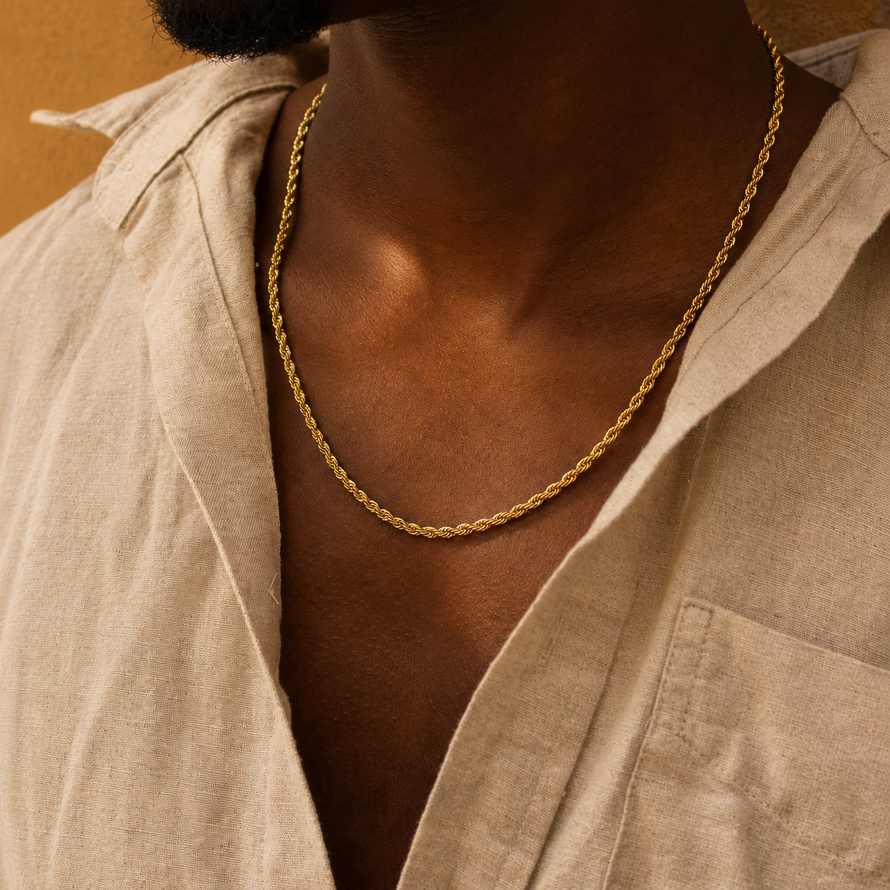 Clean Rope Ketting 3mm (Goud)