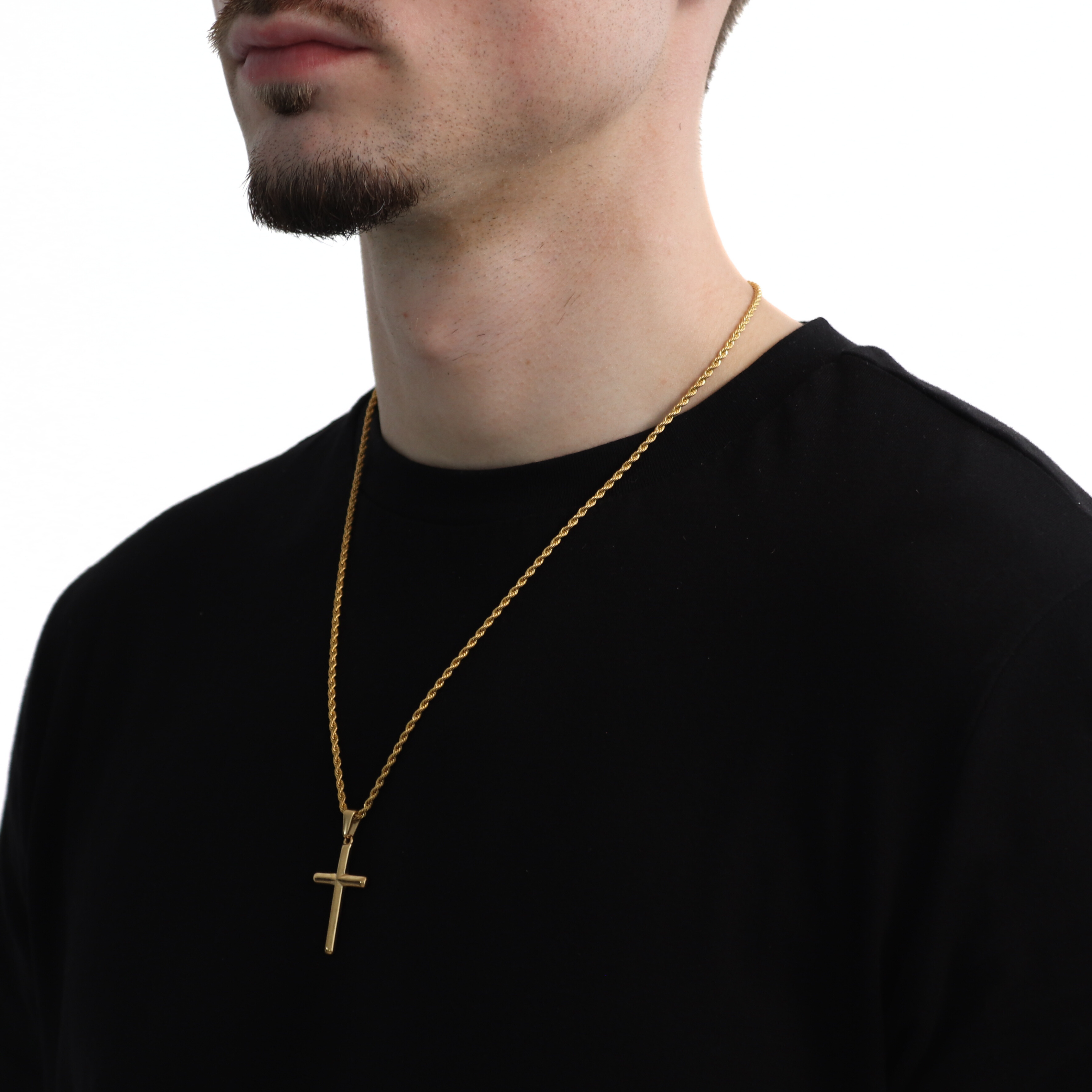 Cross Hanger + Ketting (Goud)