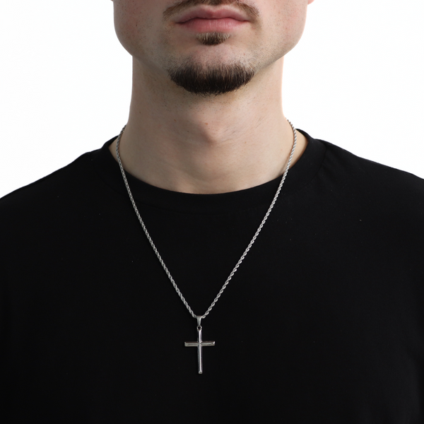 Cross Hanger + Ketting (Zilver)