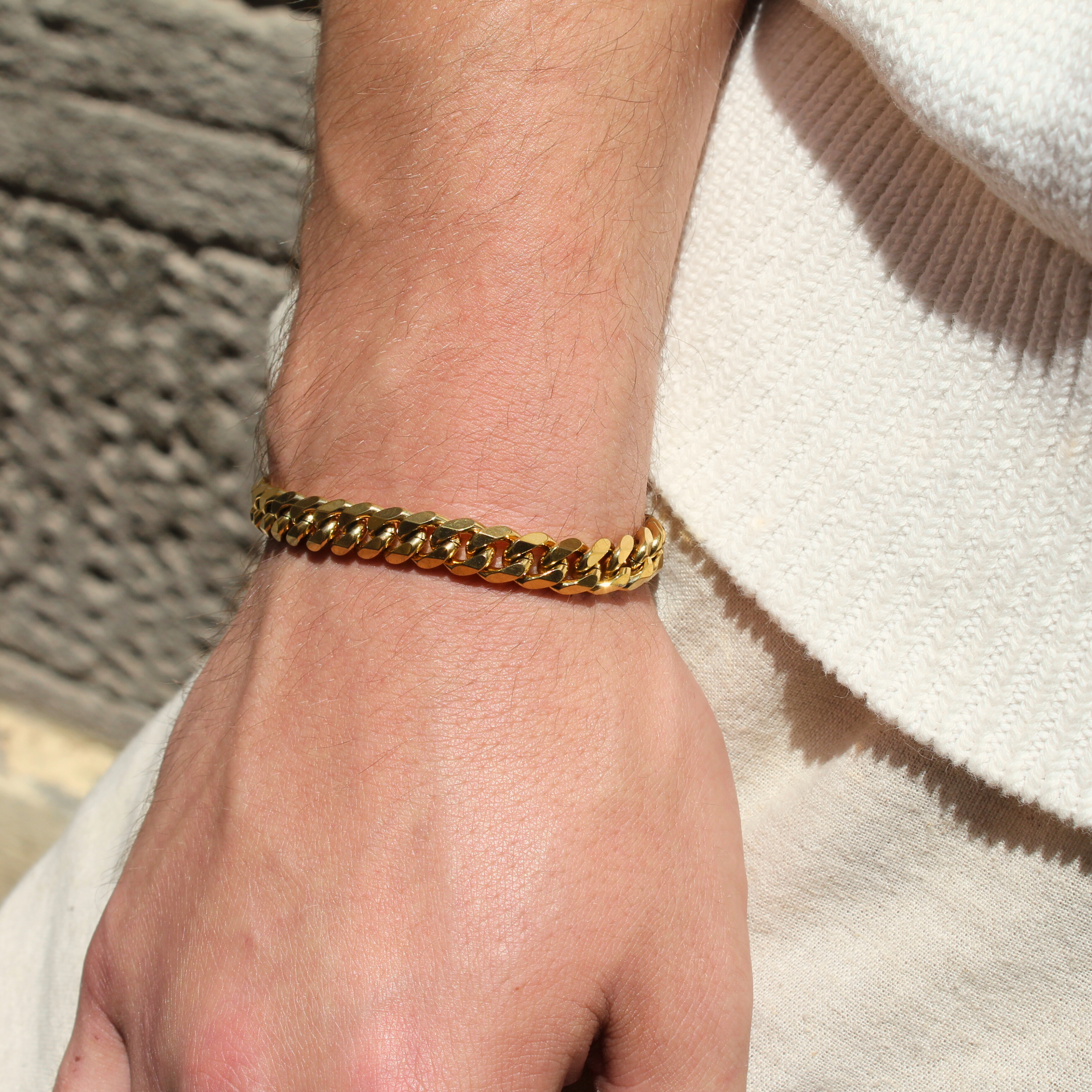 Classic Cuban Armband 8mm (Goud)
