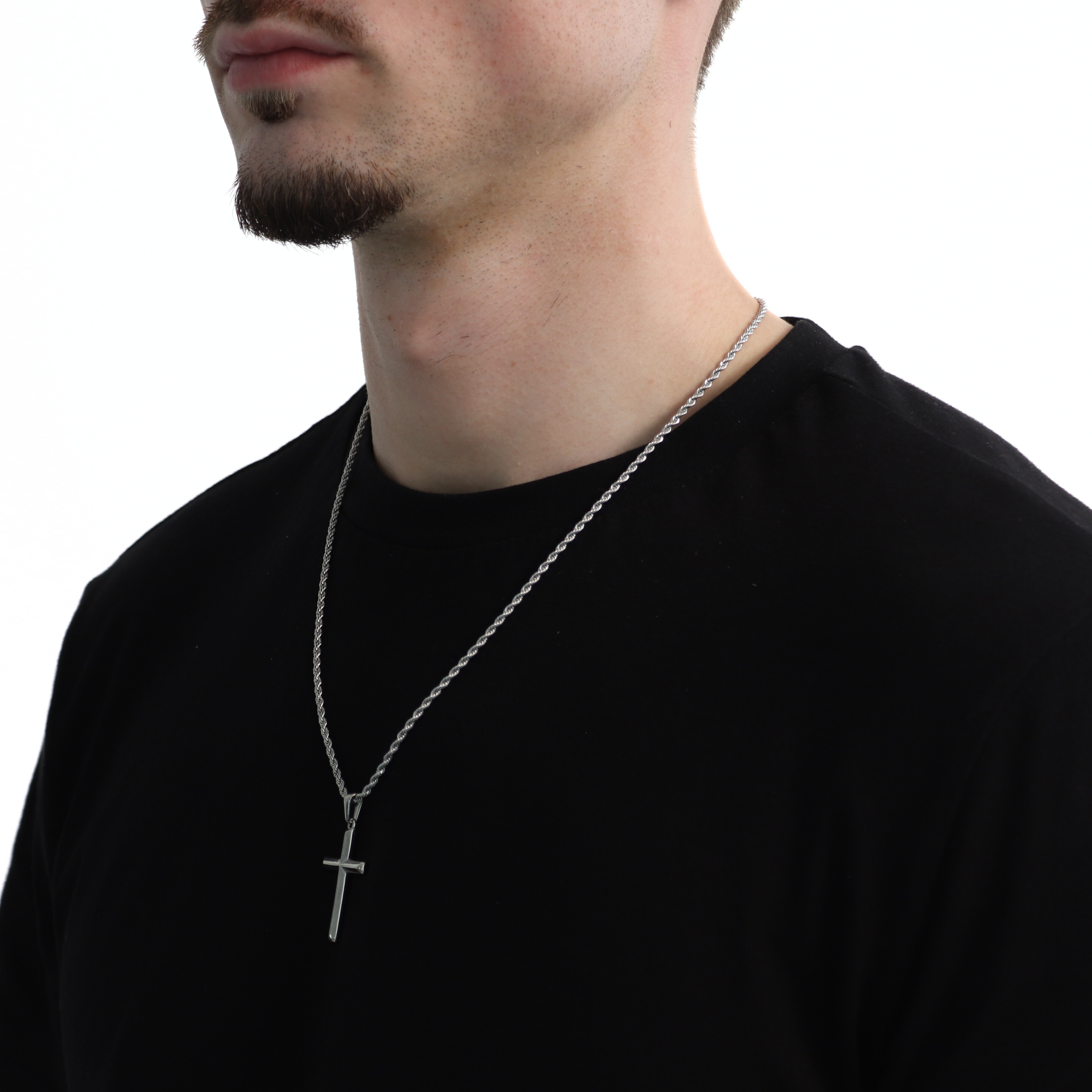 Cross Hanger + Ketting (Zilver)