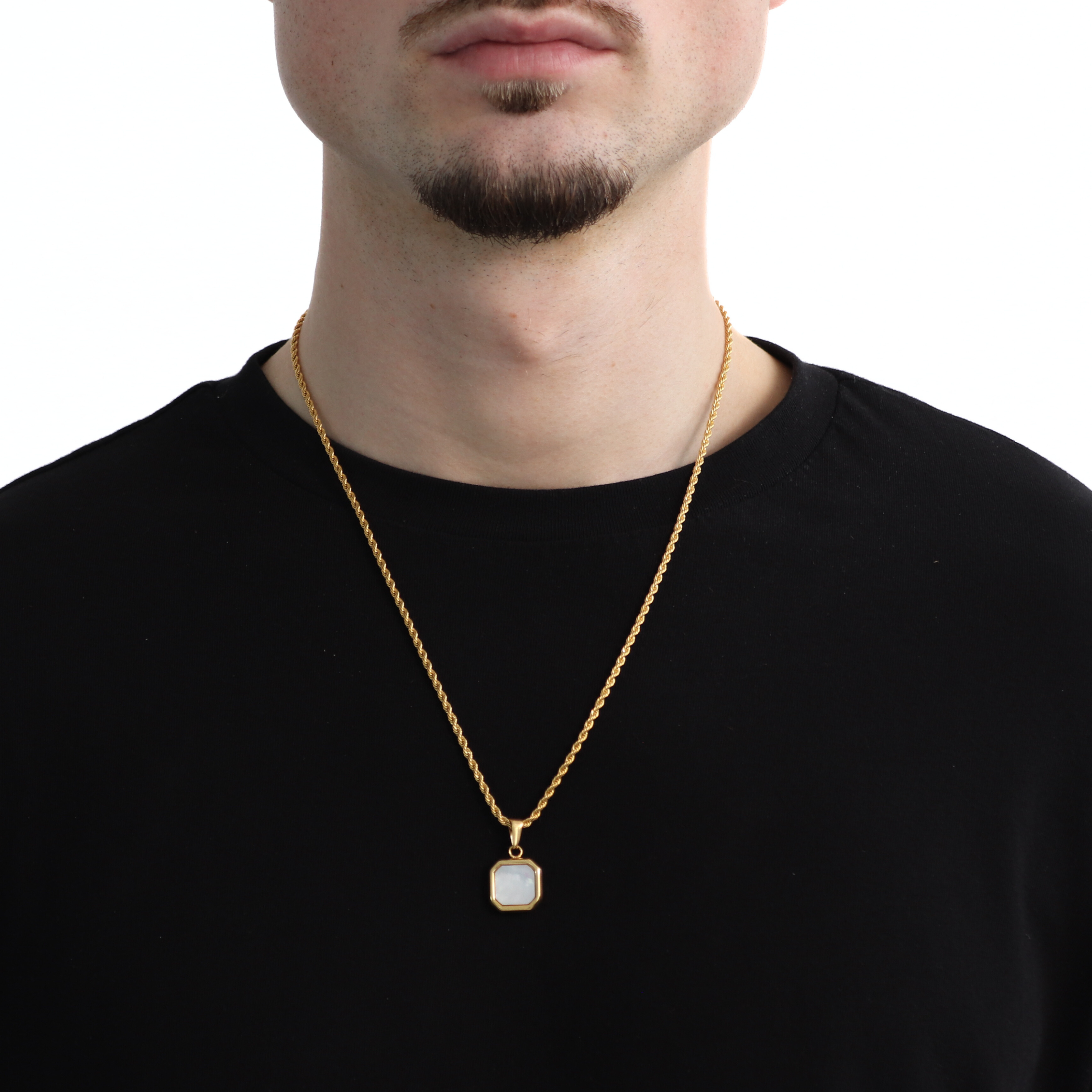 Stone Moon Hanger + Ketting (Goud)