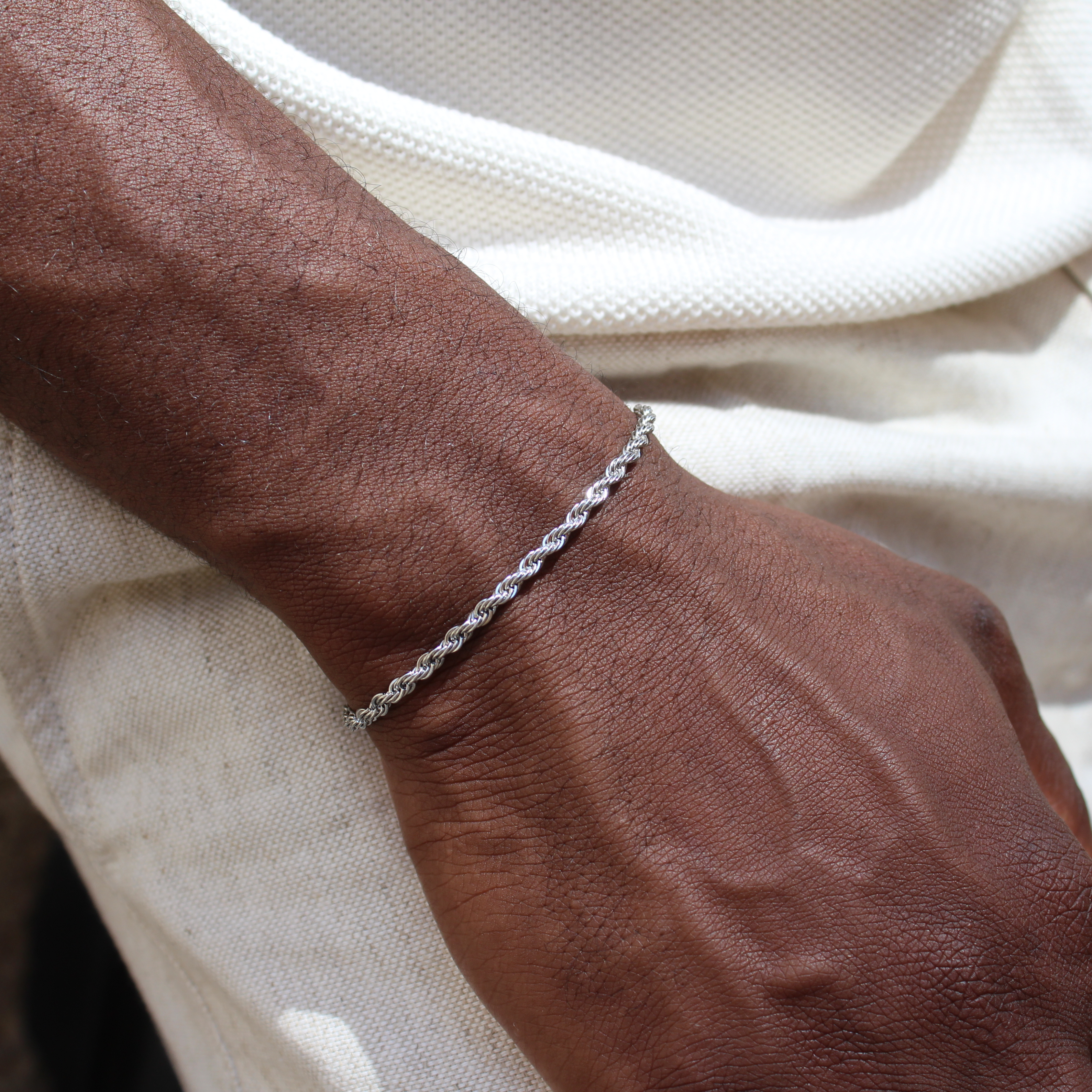 Clean Rope Armband 3mm (Zilver)