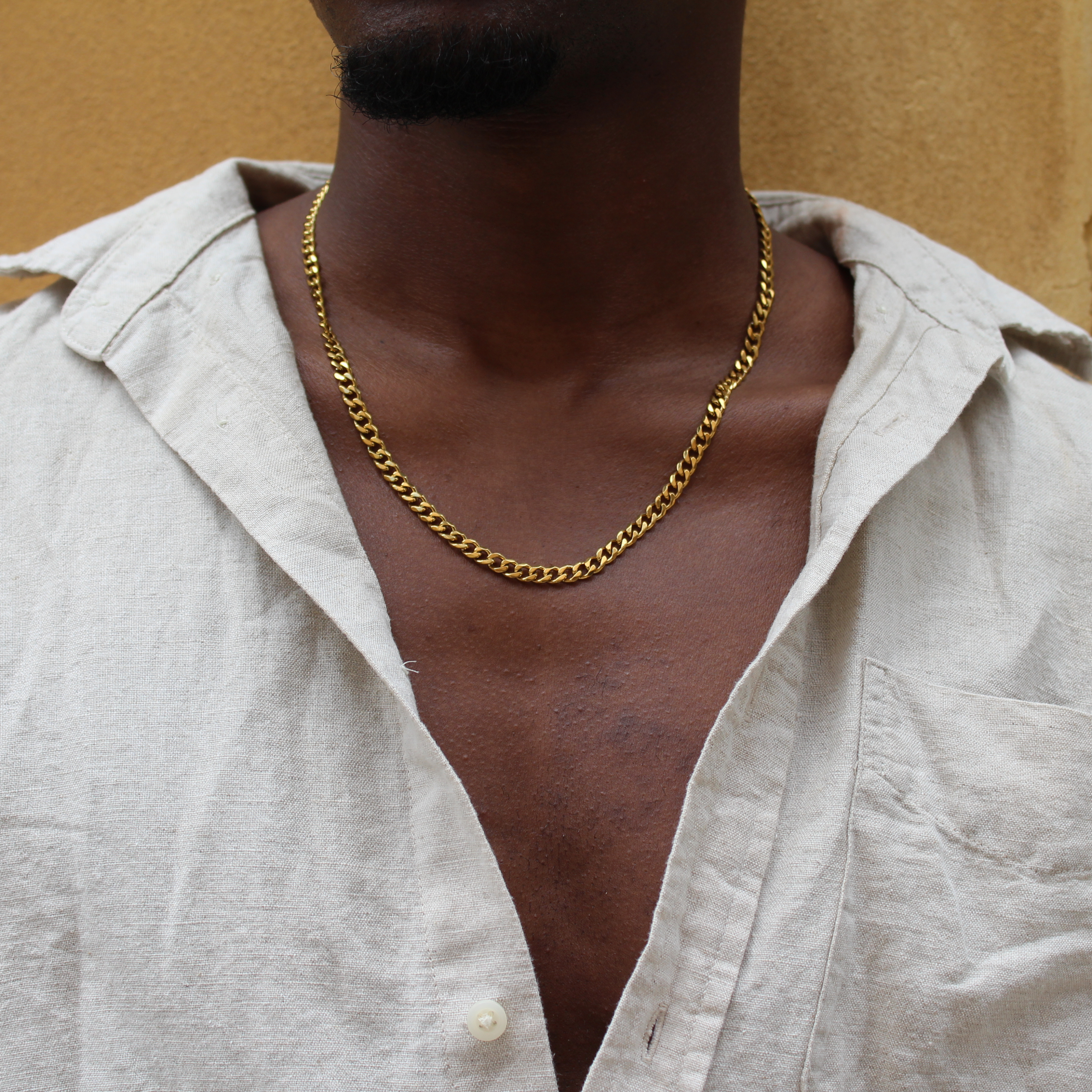 Classic Cuban Ketting 5mm (Goud)