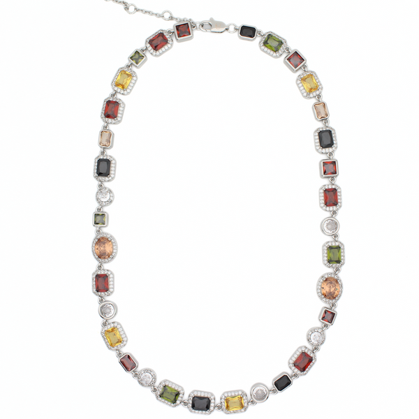 Gemstone Ketting (Zilver)