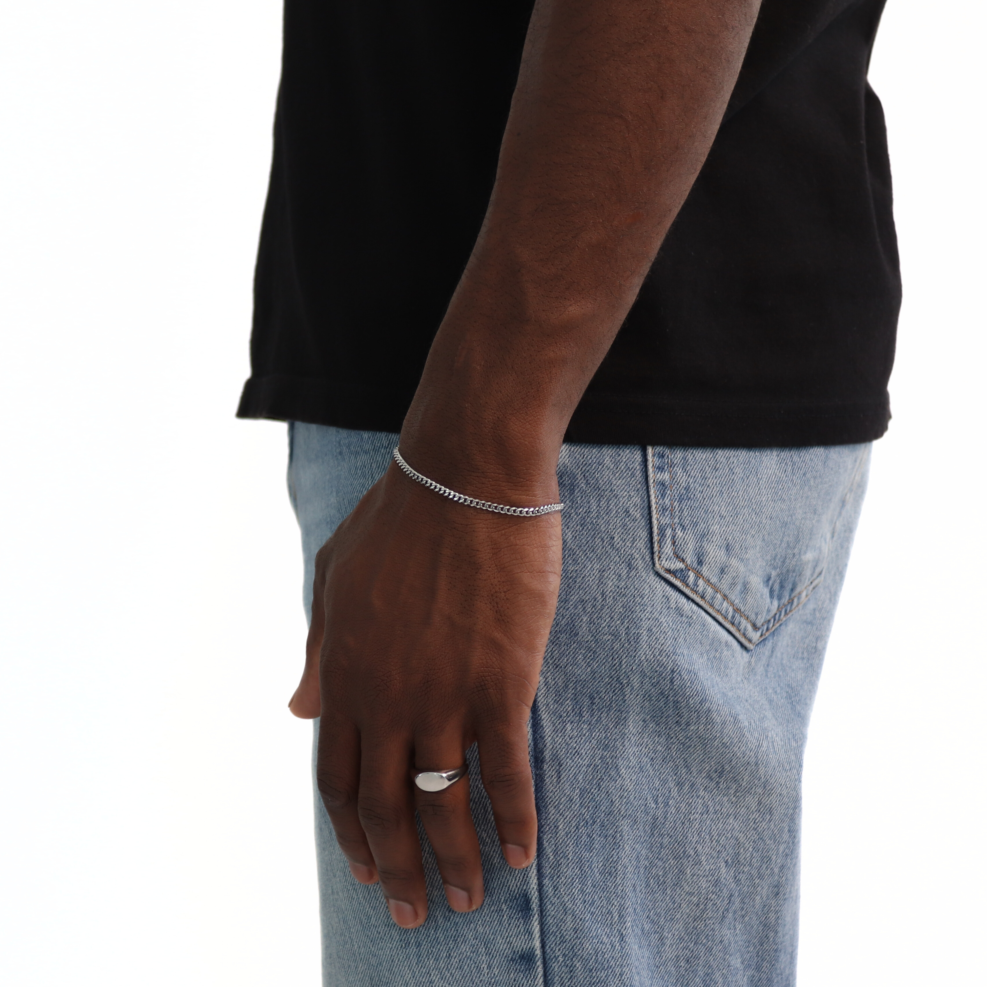 Classic Cuban Armband 3mm (Zilver)