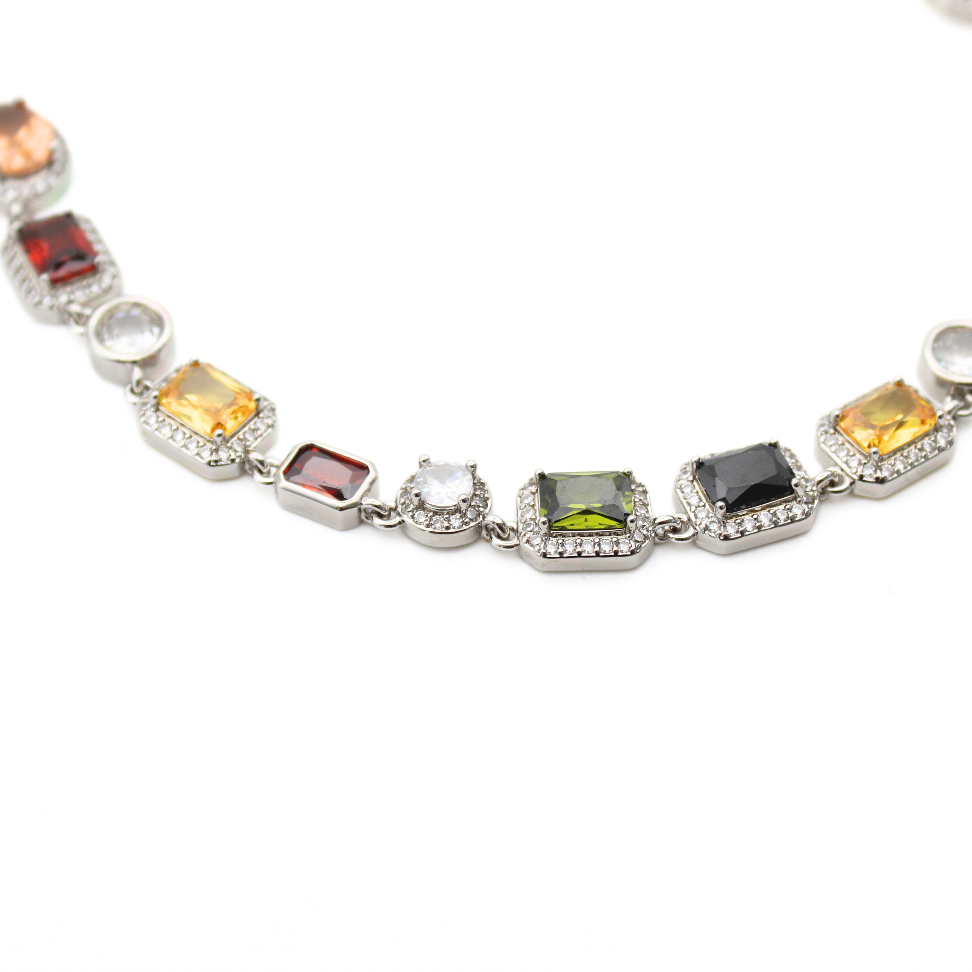 Gemstone Ketting (Zilver)