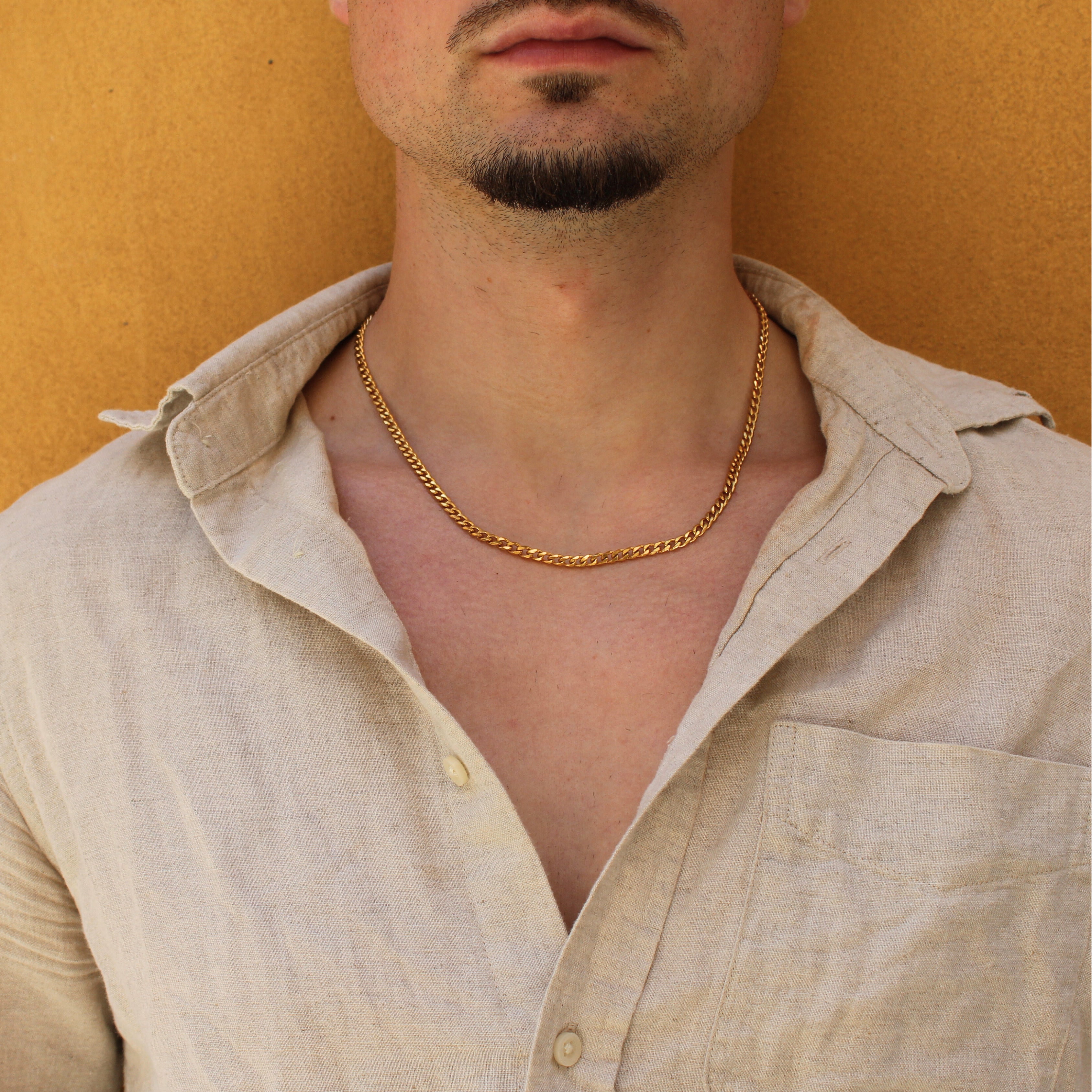 Classic Cuban Ketting 4mm (Goud)