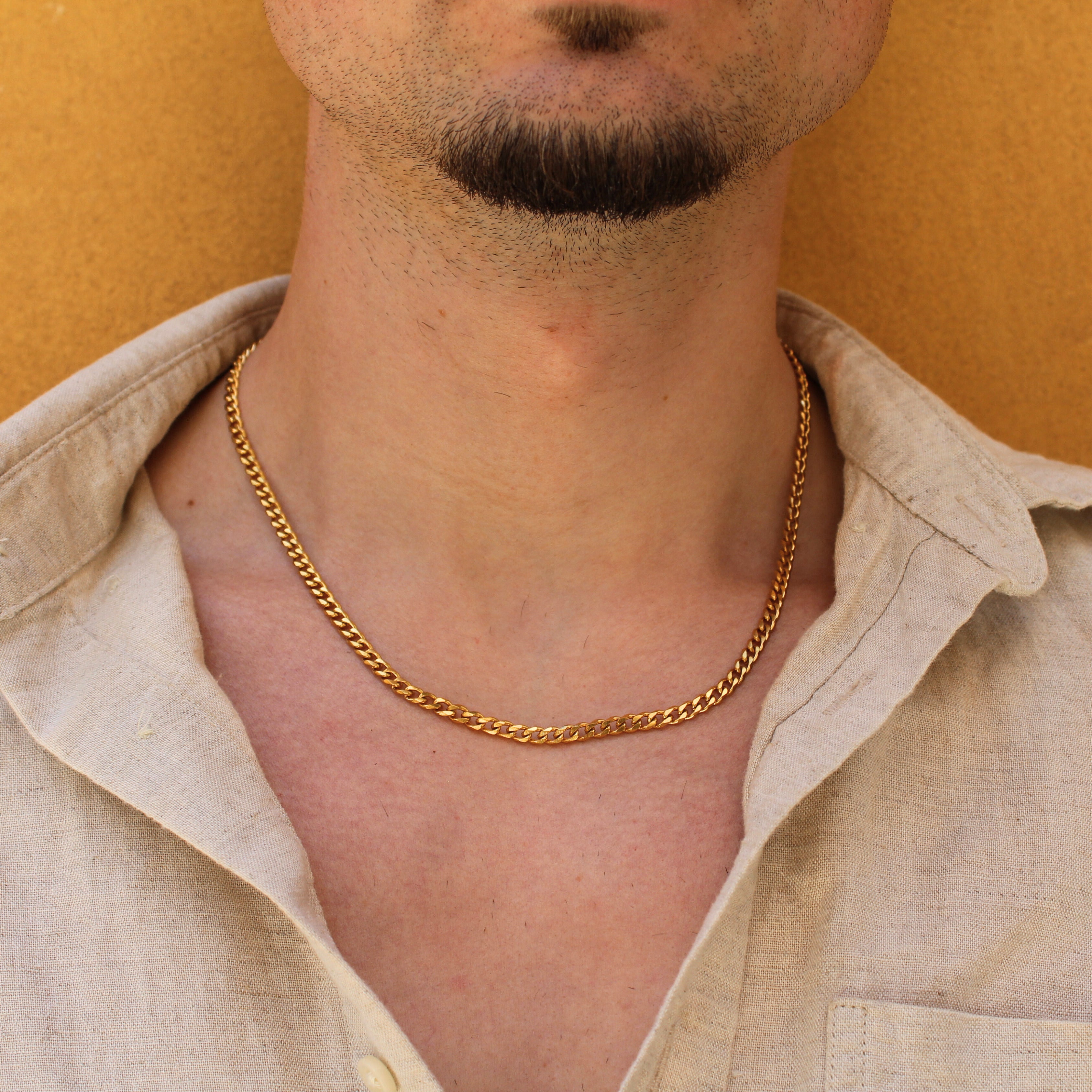 Classic Cuban Ketting 4mm (Goud)