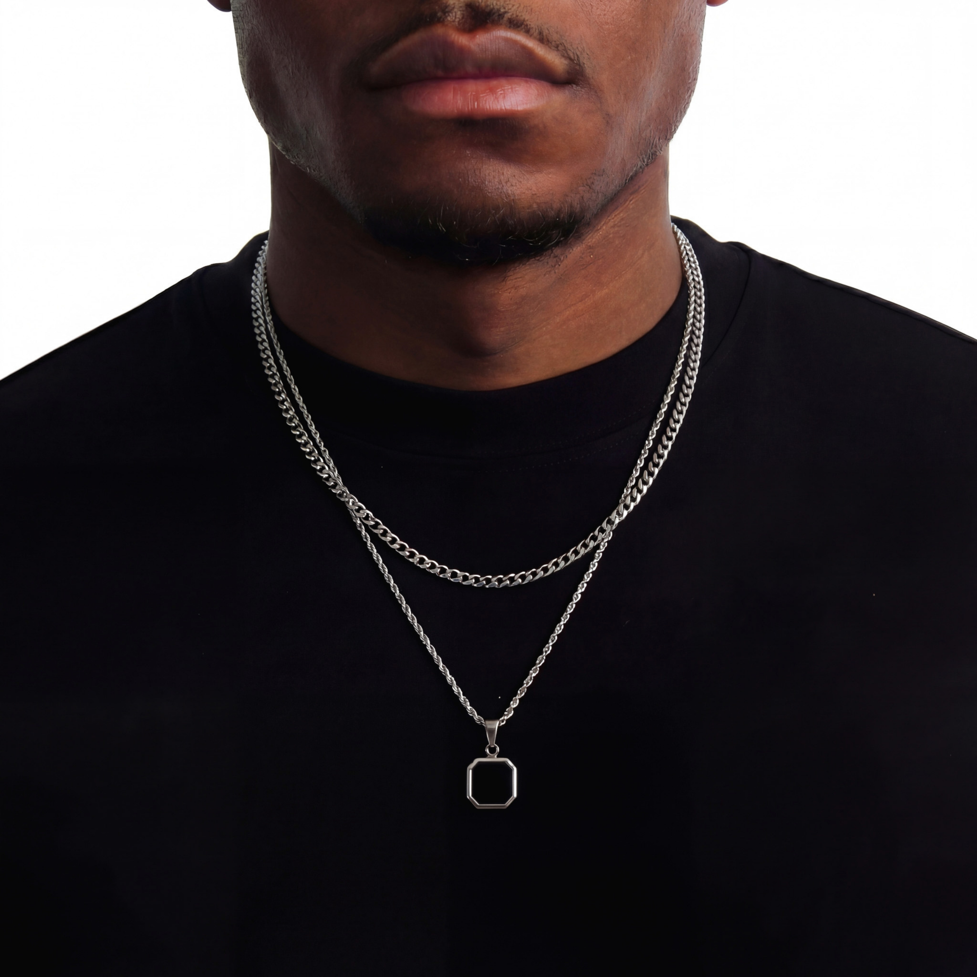 Zwarte Steen Set (Zilver)