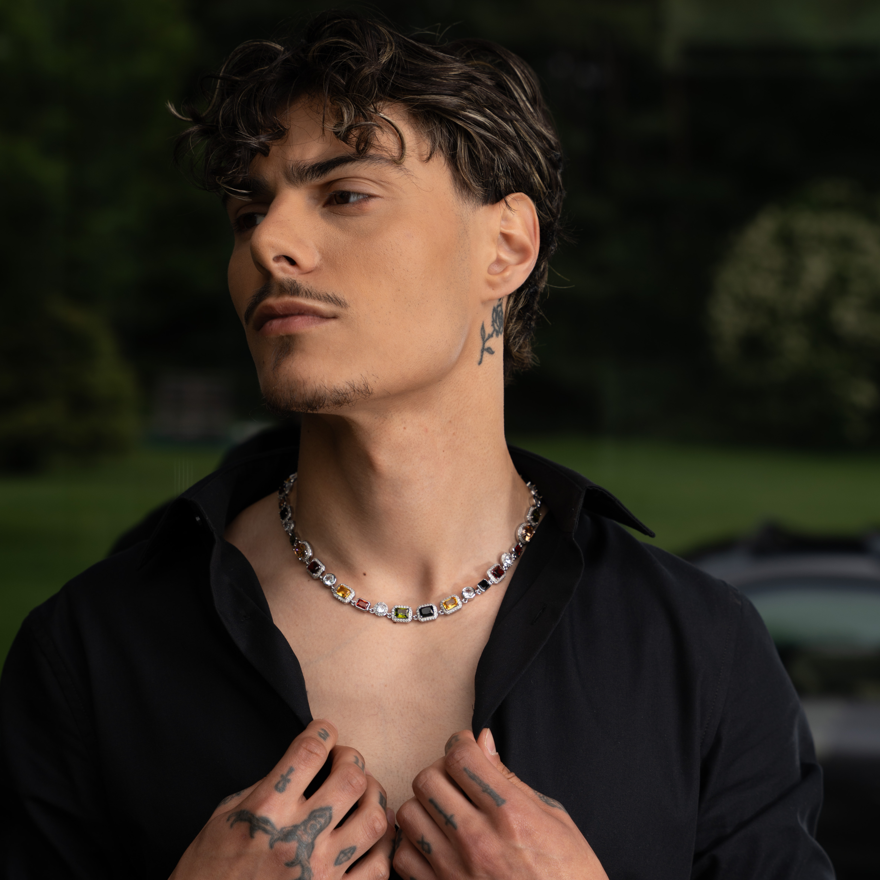 Gemstone Ketting (Zilver)