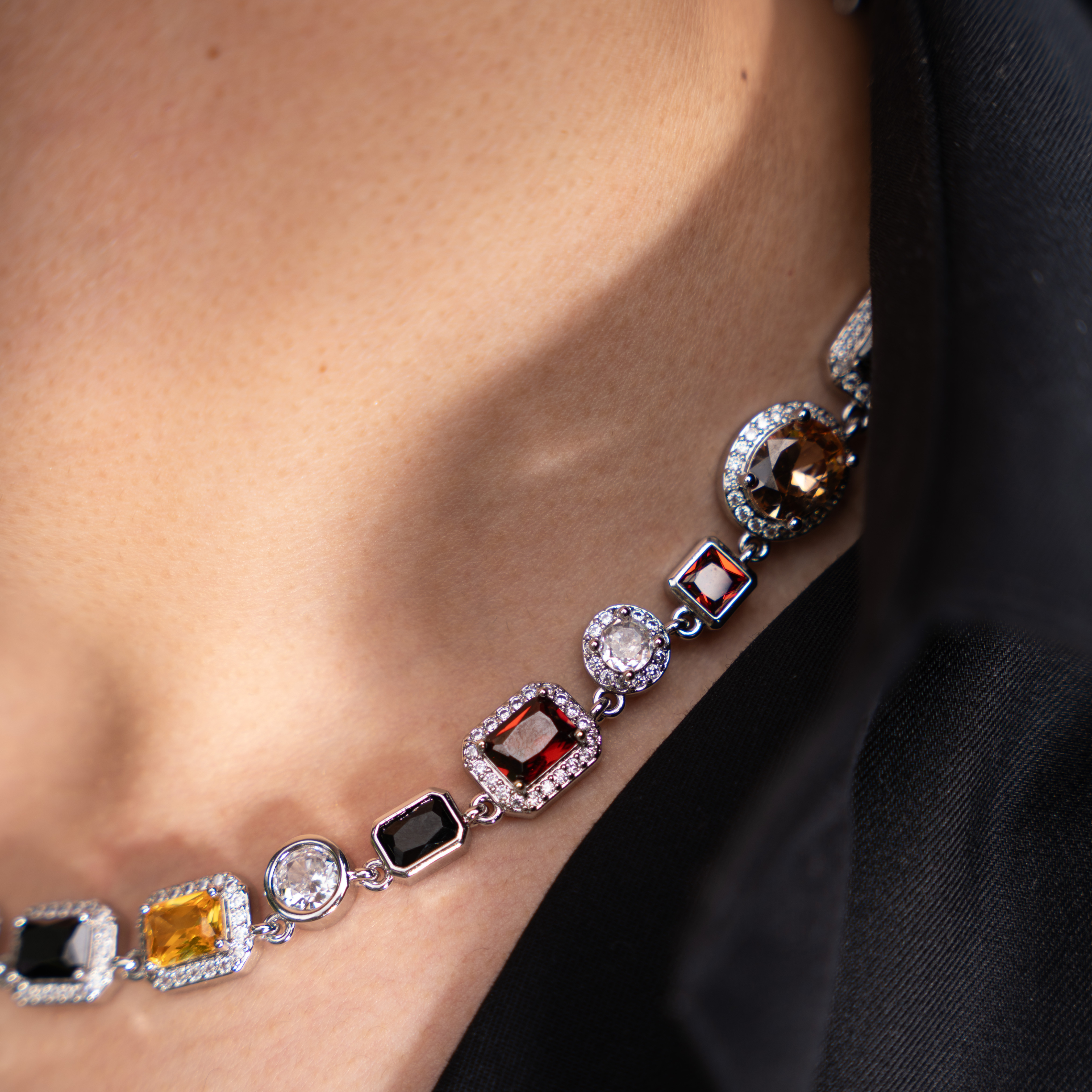 Gemstone Ketting (Zilver)