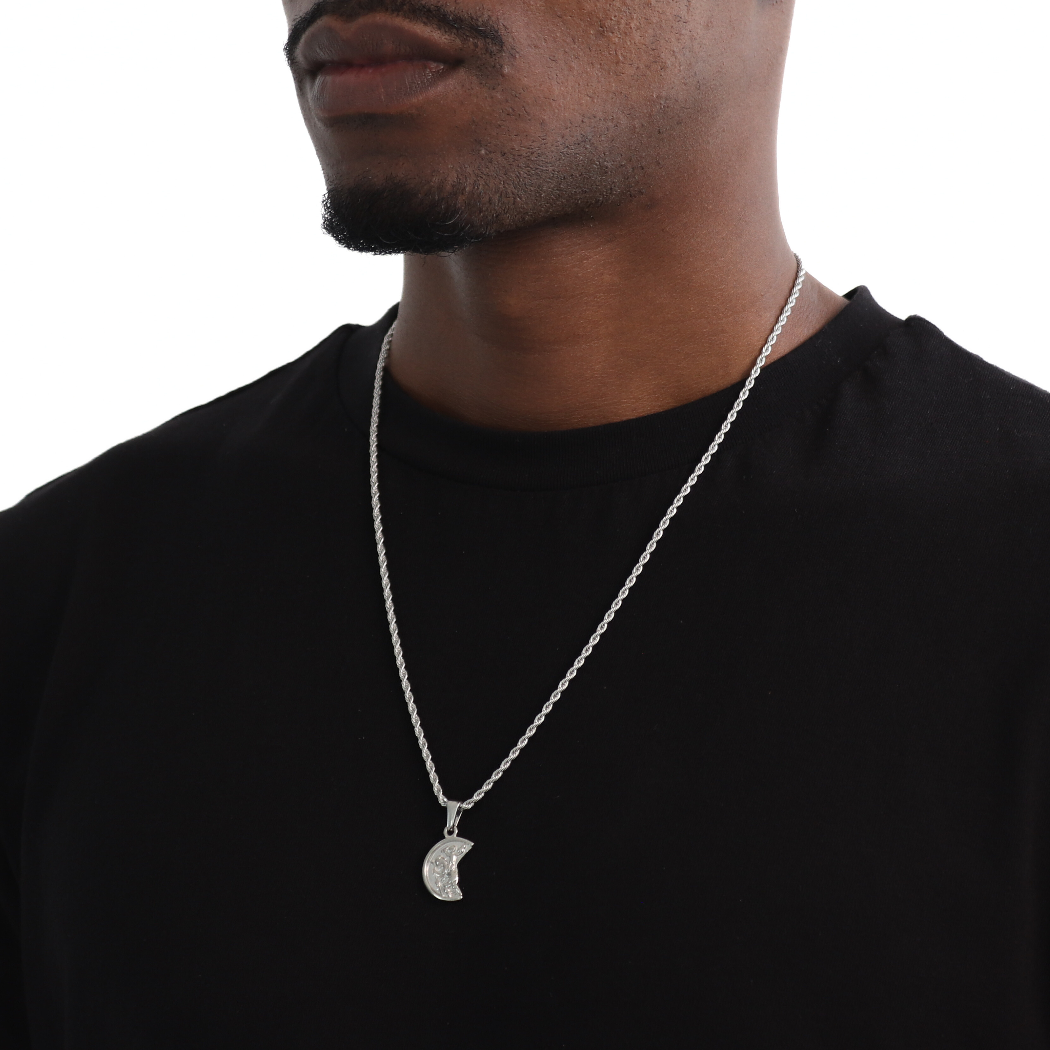 Broken Coin Hanger + Ketting (Zilver)