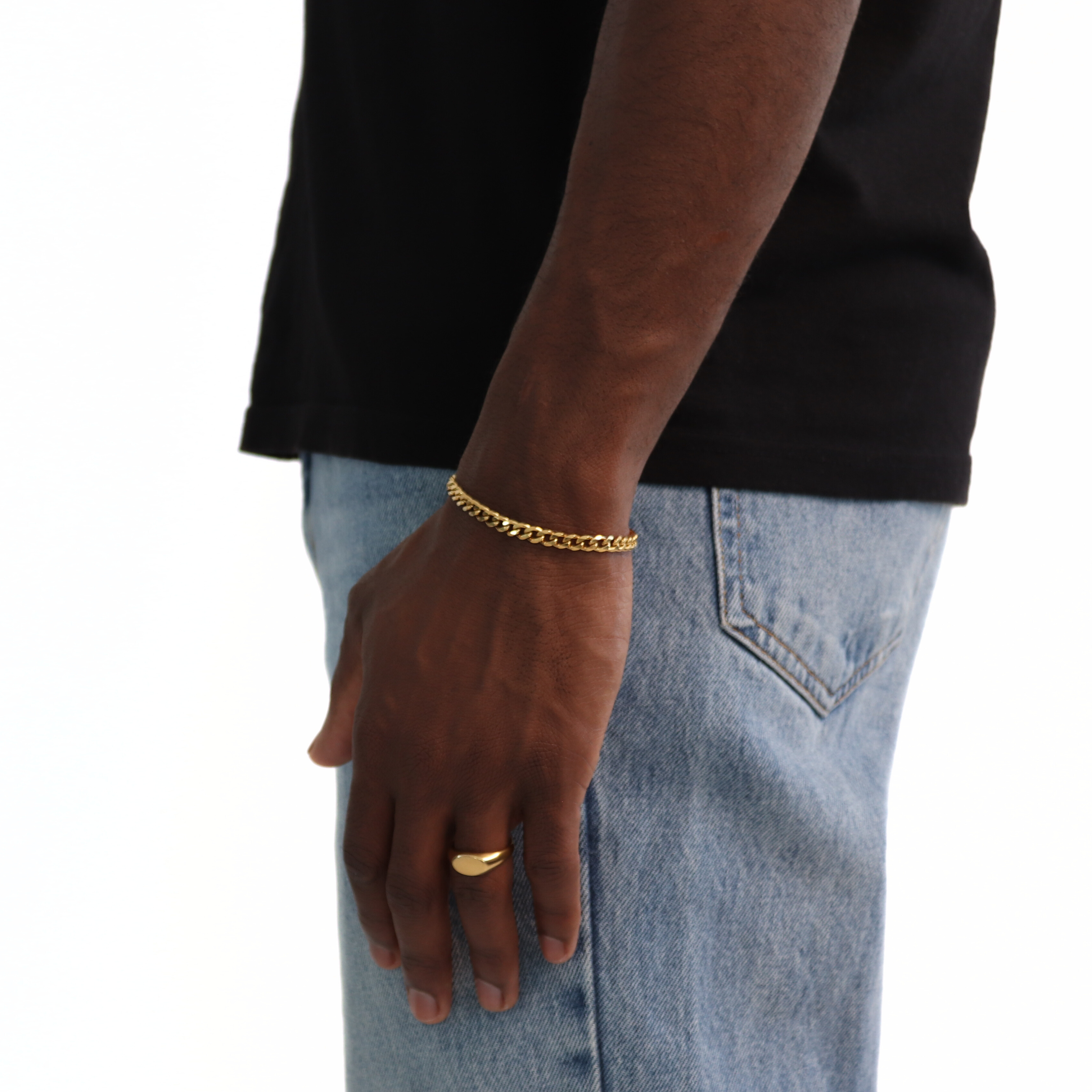 Classic Cuban Armband 5mm (Goud)