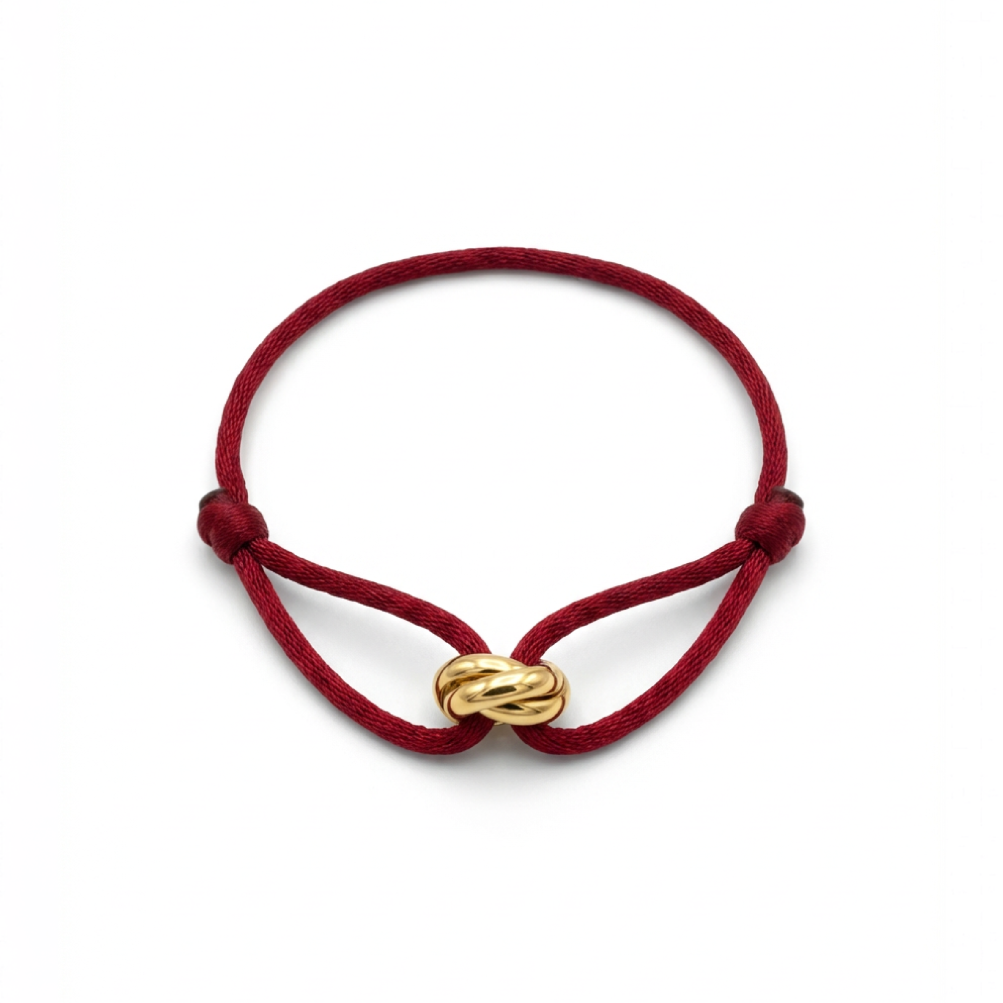 Cord Armband — Ring Gold / Burgundy