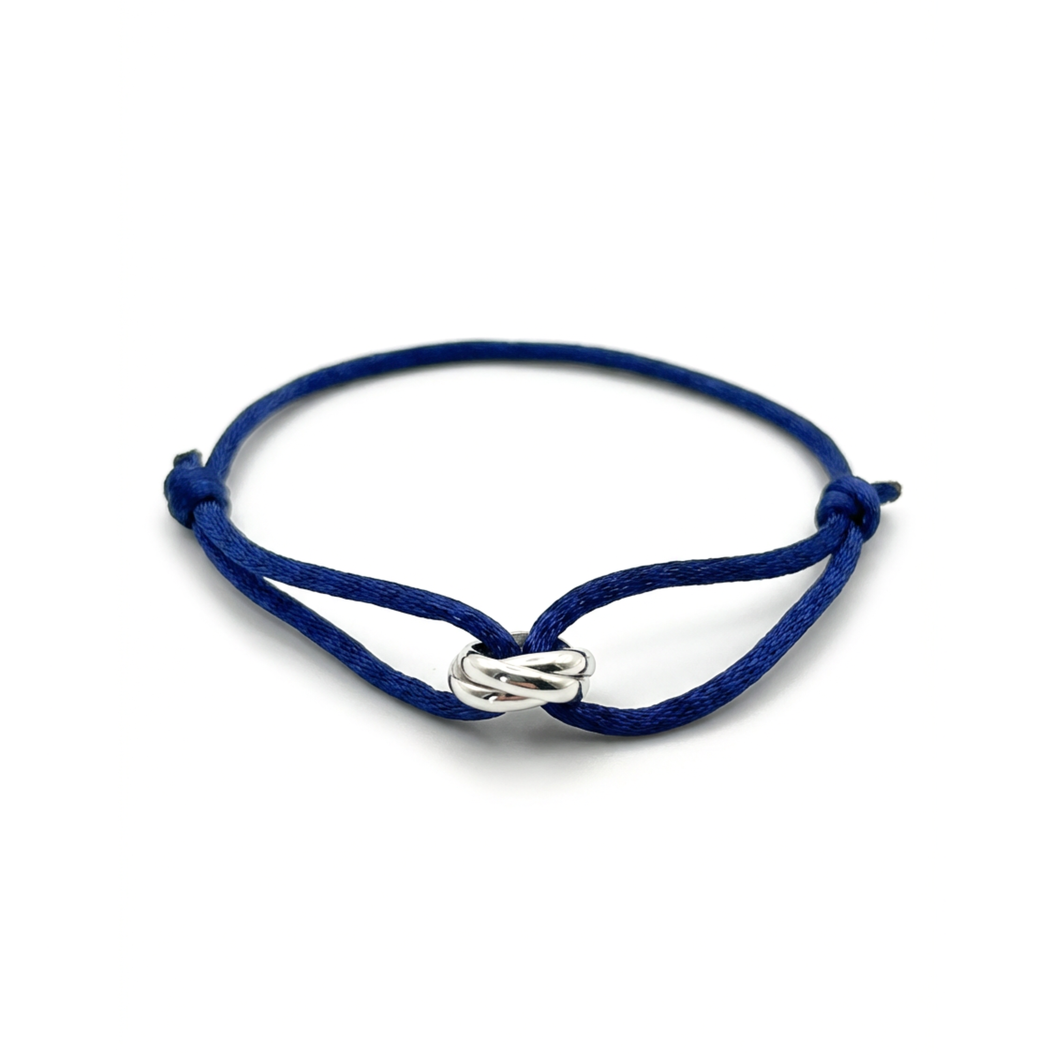 Cord Armband — Ring Silver / Navy