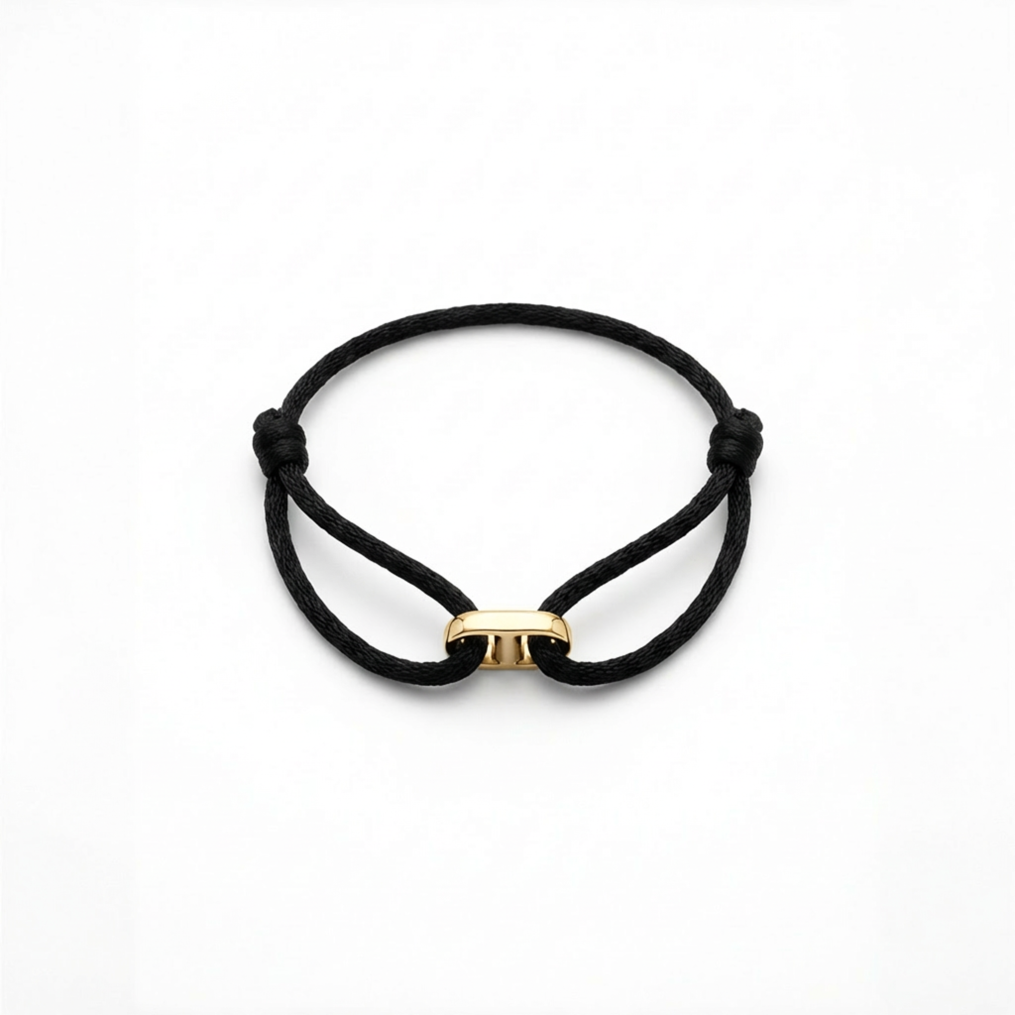 Cord Armband — Bar Gold / Black