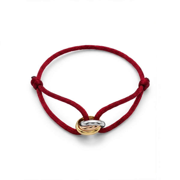 Cord Armband — Ring Tri-Tone / Burgundy