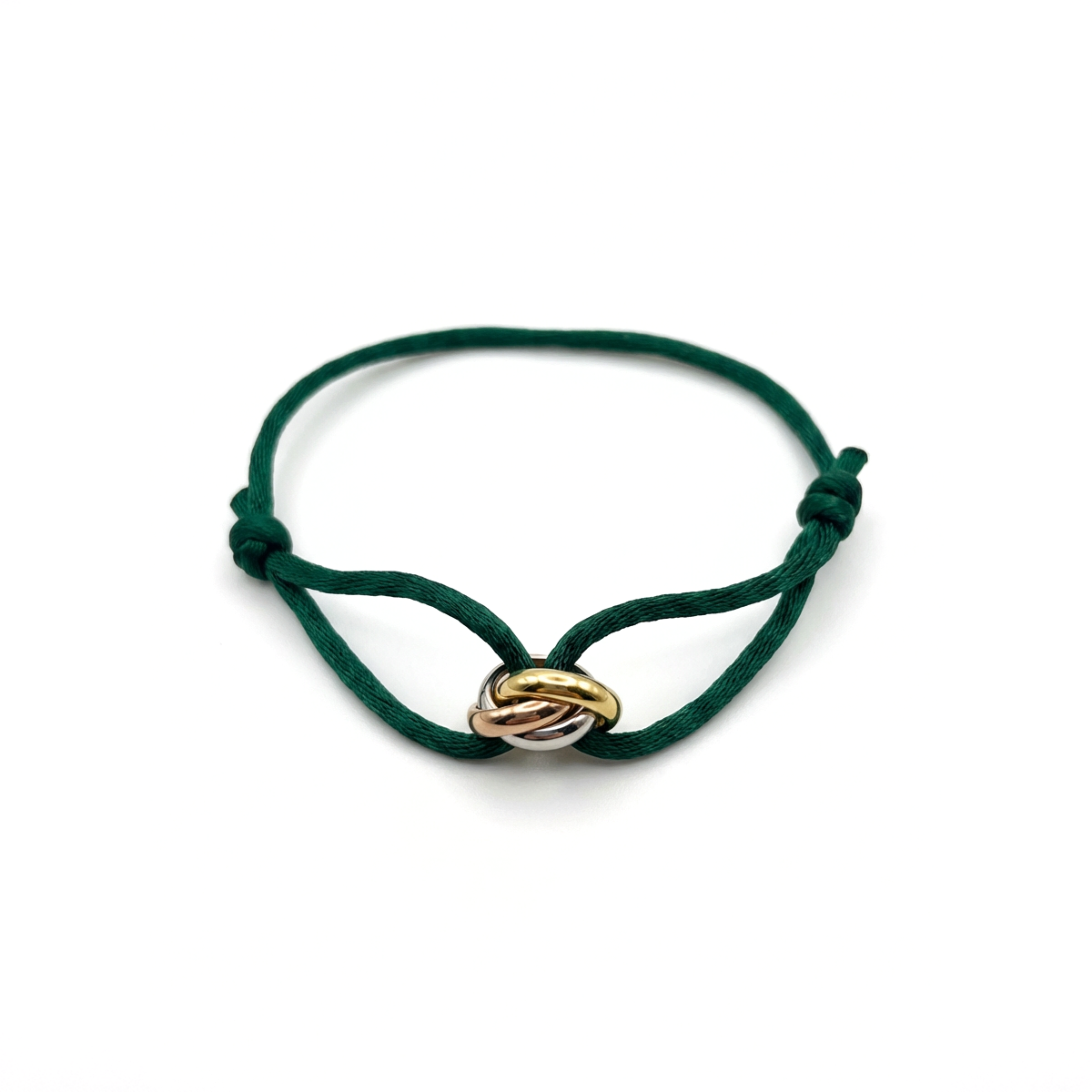 Cord Armband — Ring Tri-Tone / Forest Green