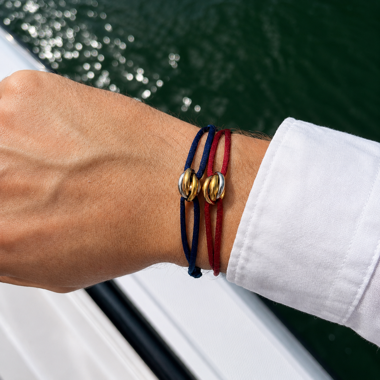 Cord Armband — Ring Tri-Tone / Navy