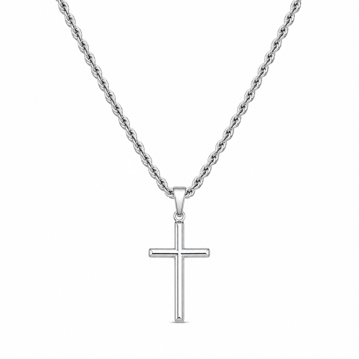 Cross Hanger + Ketting (Zilver)