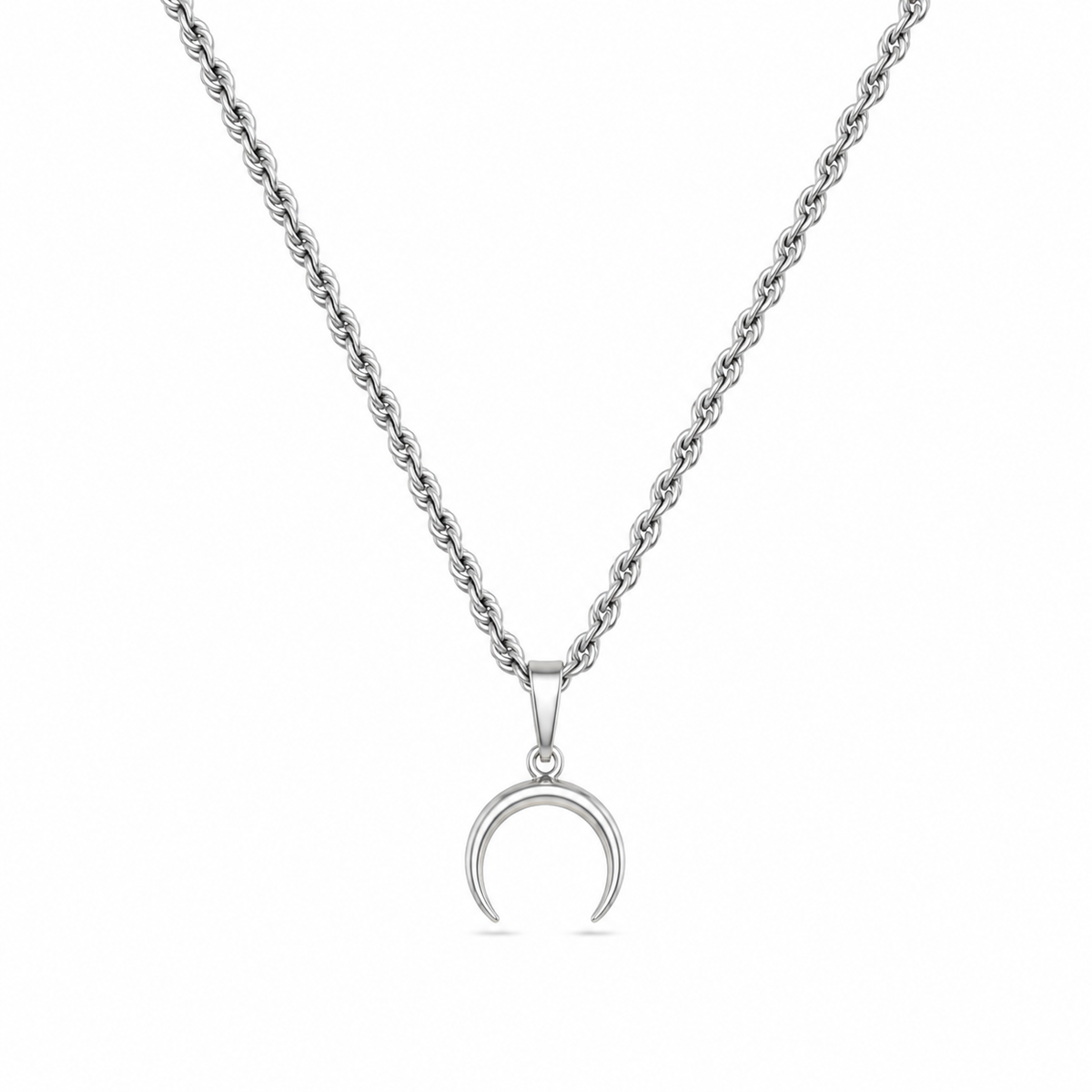 Moon Pendant + Chain (Silver)