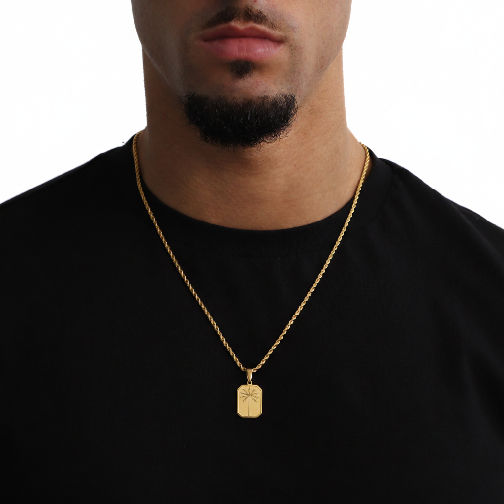 Palm Tree Hanger + Ketting (Goud)