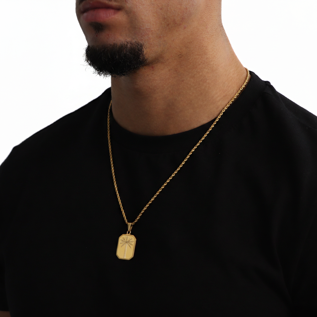 Palm Tree Hanger + Ketting (Goud)