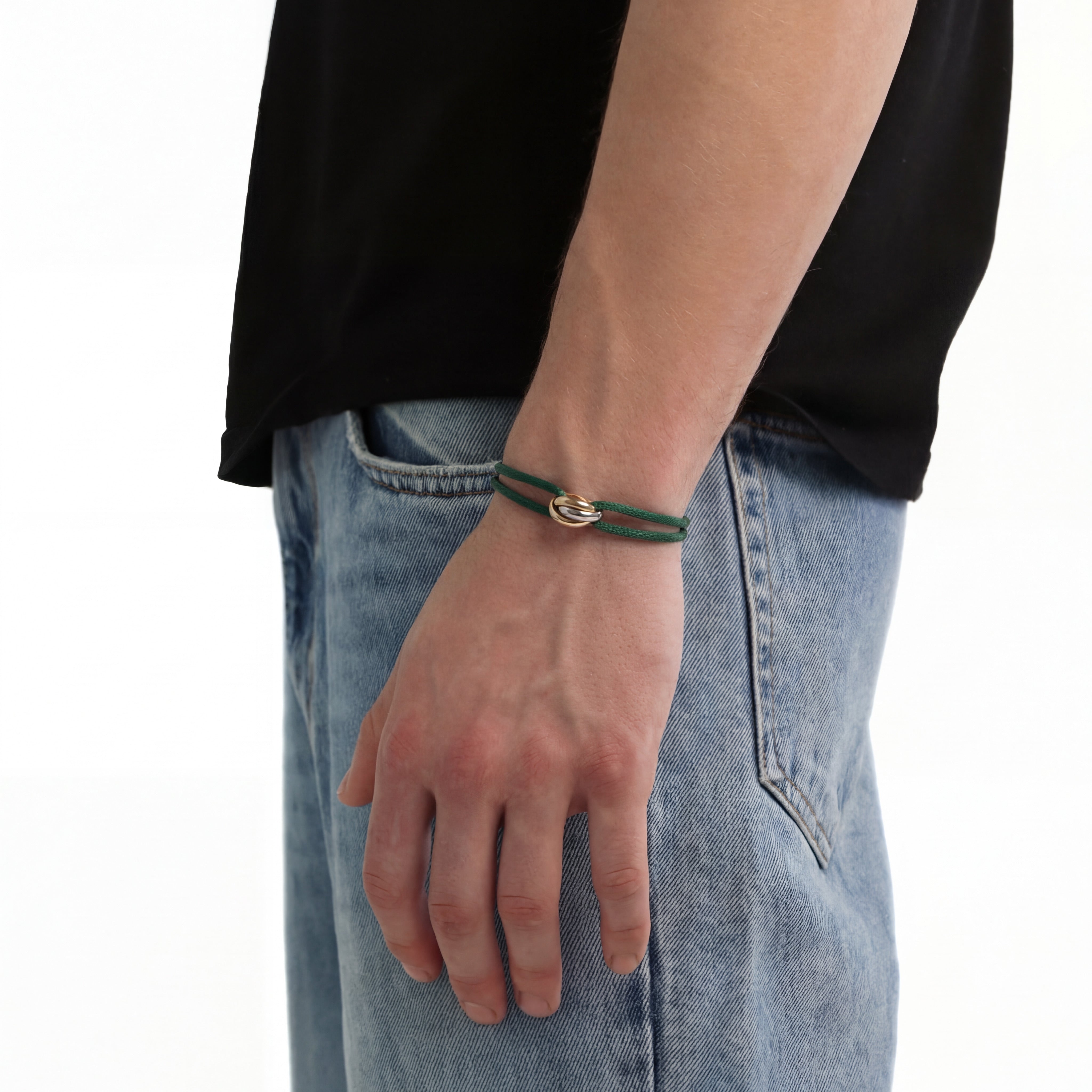 Cord Armband — Ring Tri-Tone / Forest Green