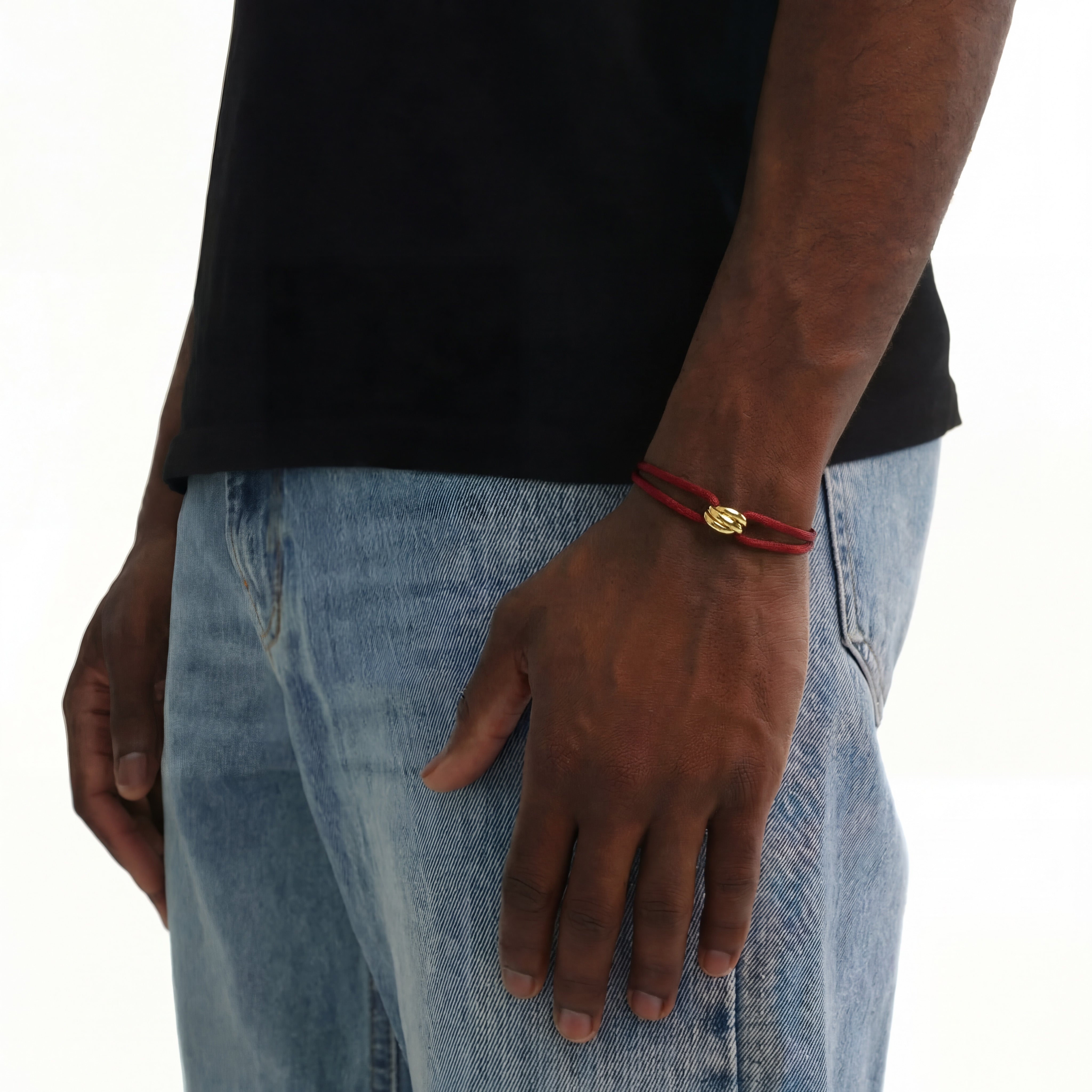 Cord Armband — Ring Gold / Burgundy