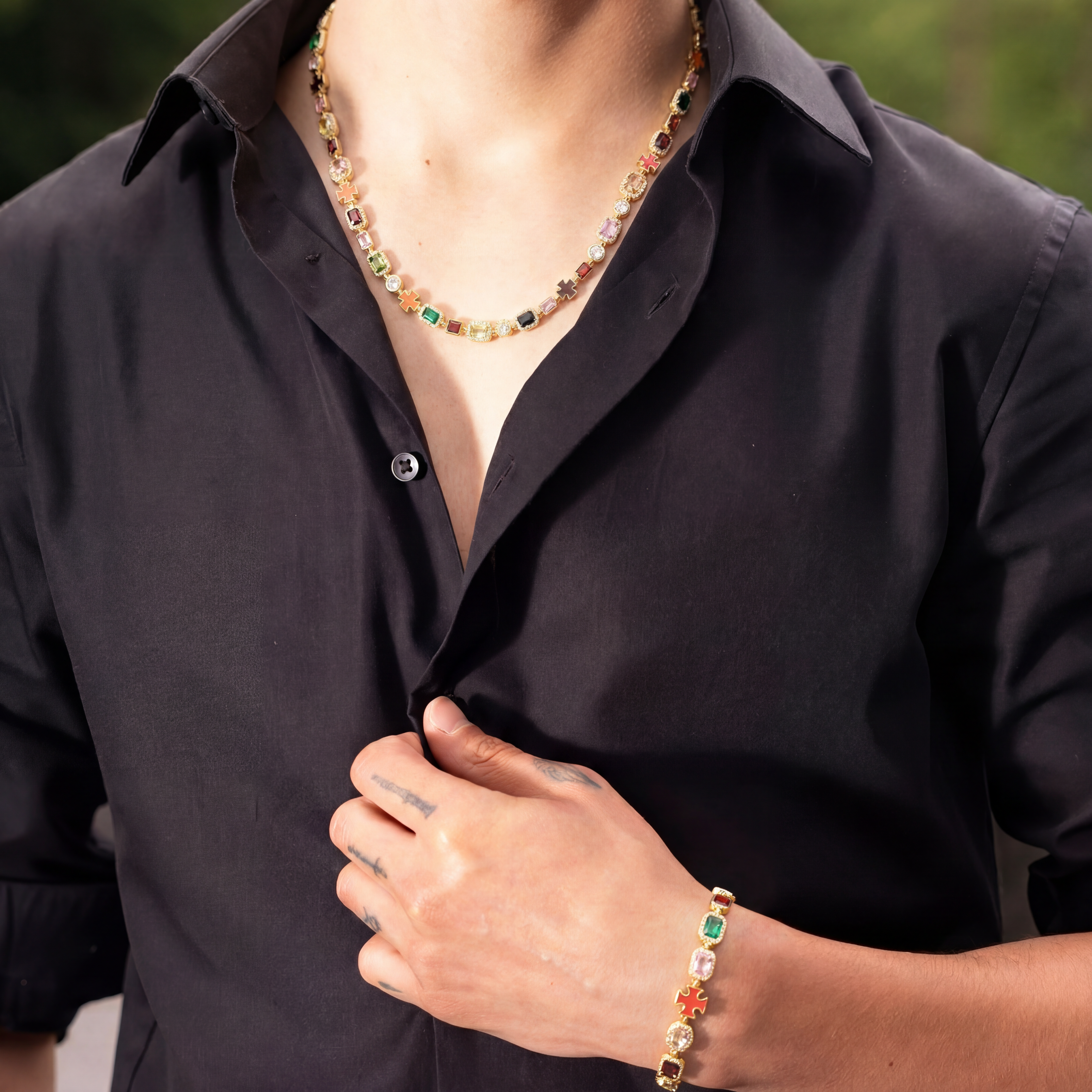 Gemstone Prism Armband (Goud)
