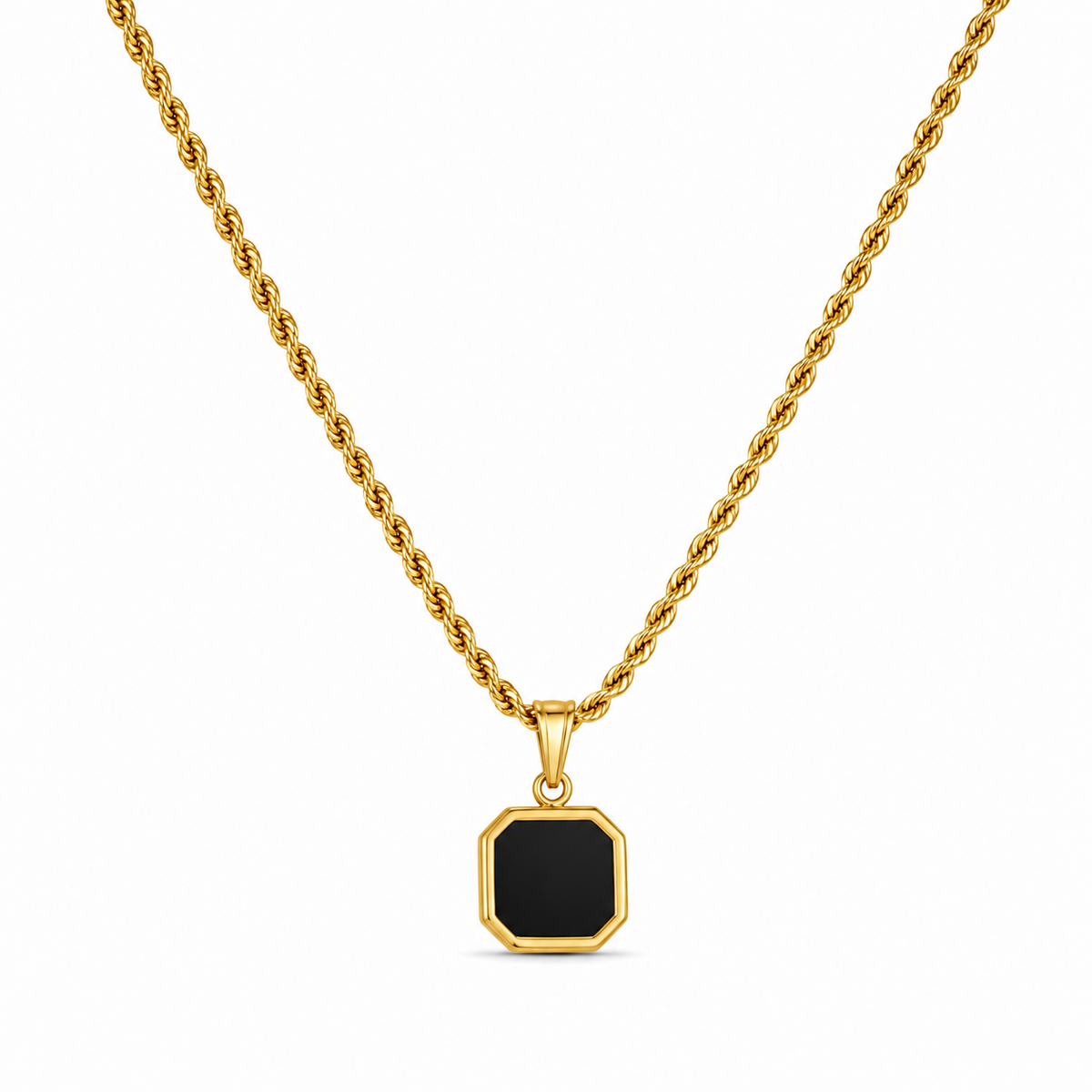 Stone Black Hanger + Ketting (Goud)