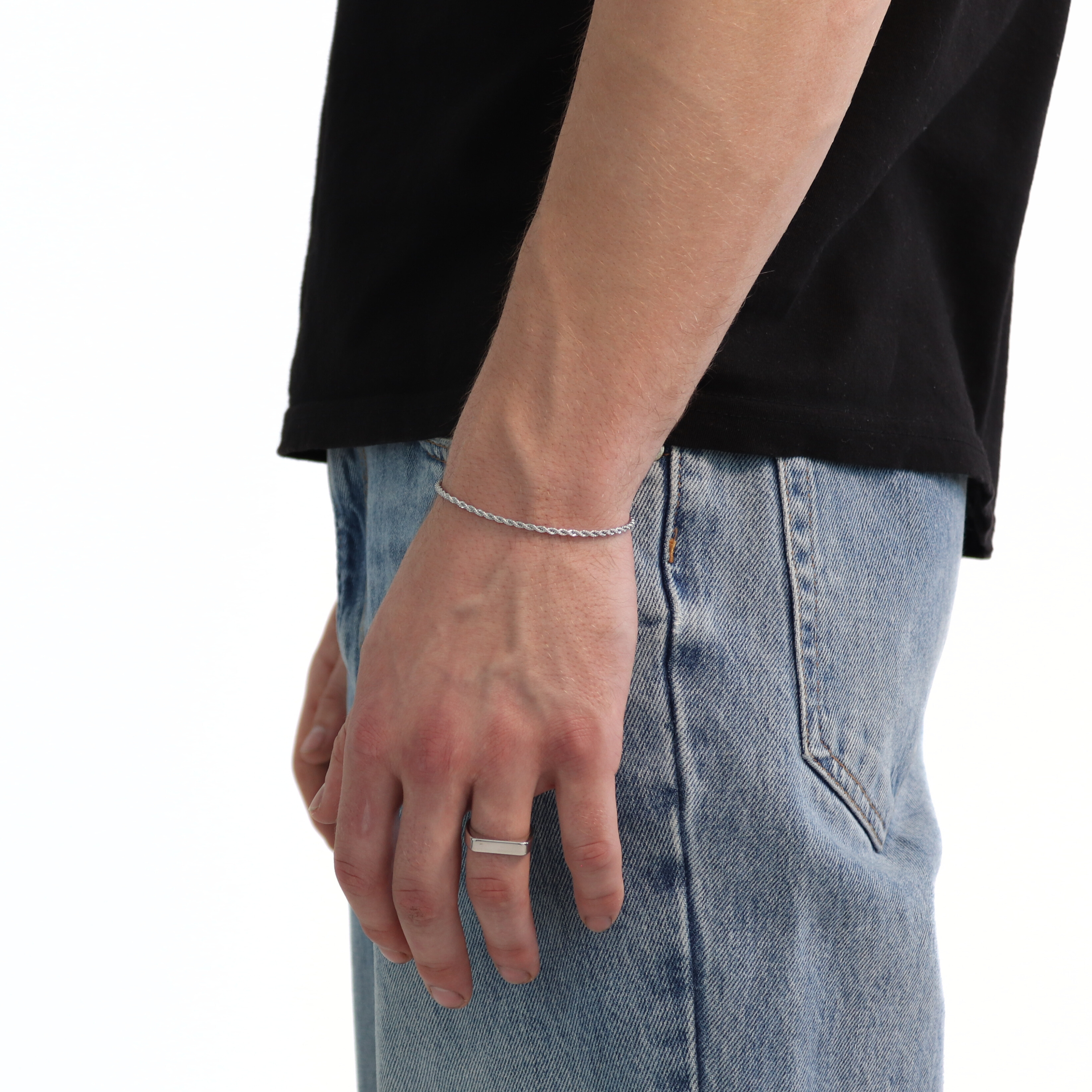 Rope Bracelet 2mm (Silver)