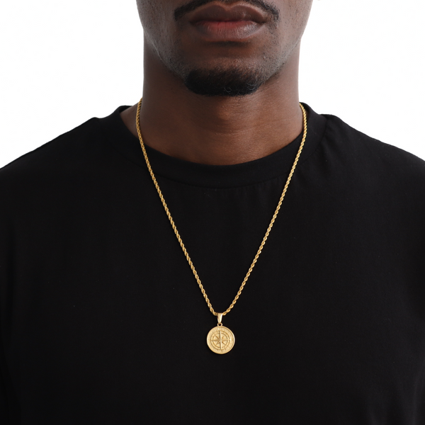 Compass Pendant + Chain (Goud)